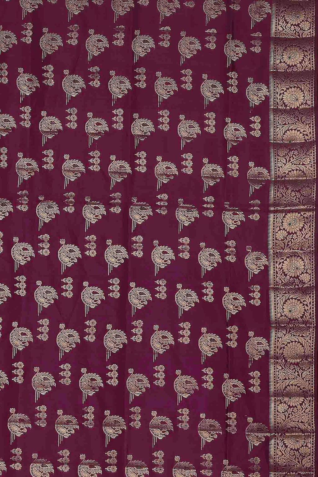 Magenta Banarasi Raw Silk Saree