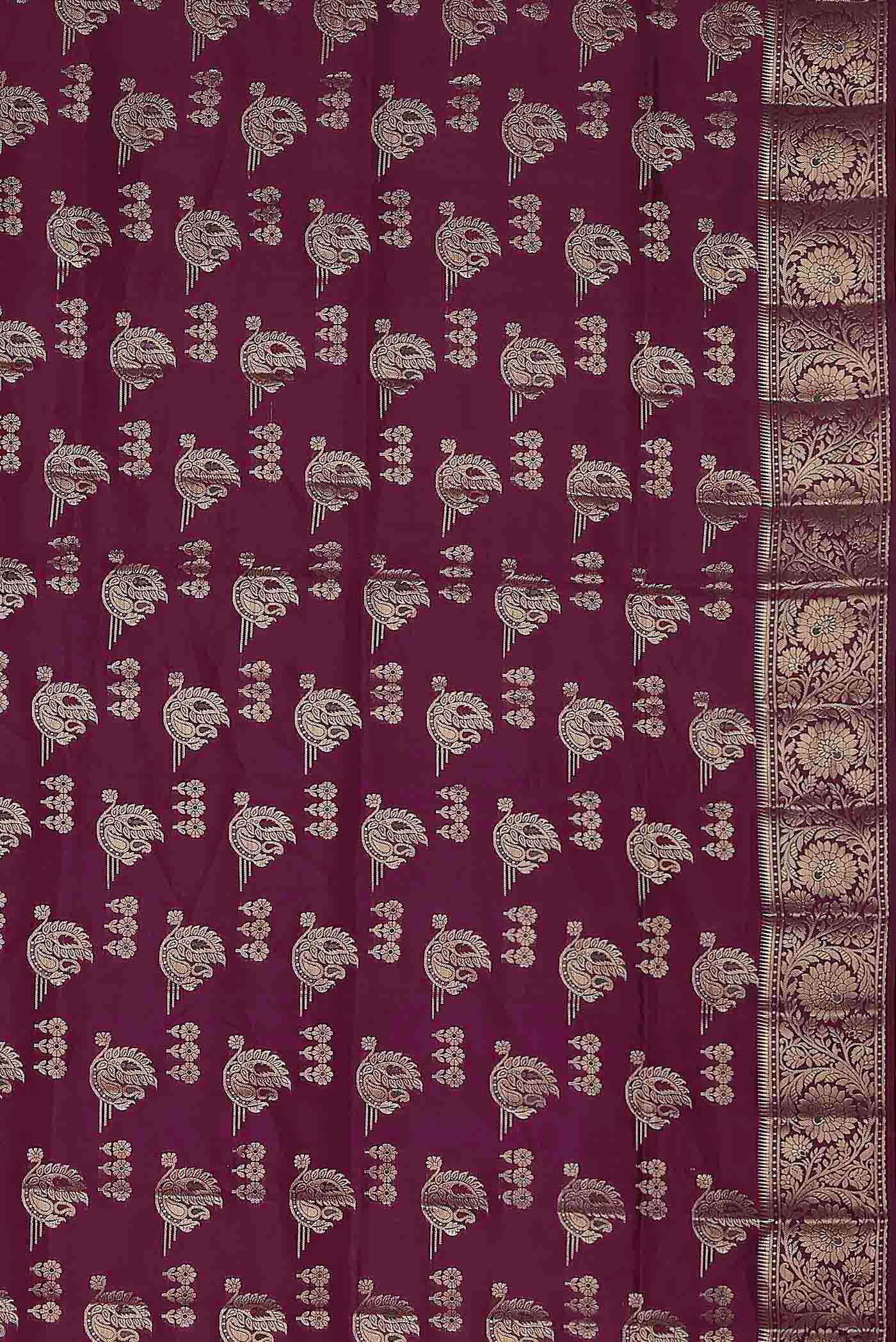 Magenta Banarasi Raw Silk Saree