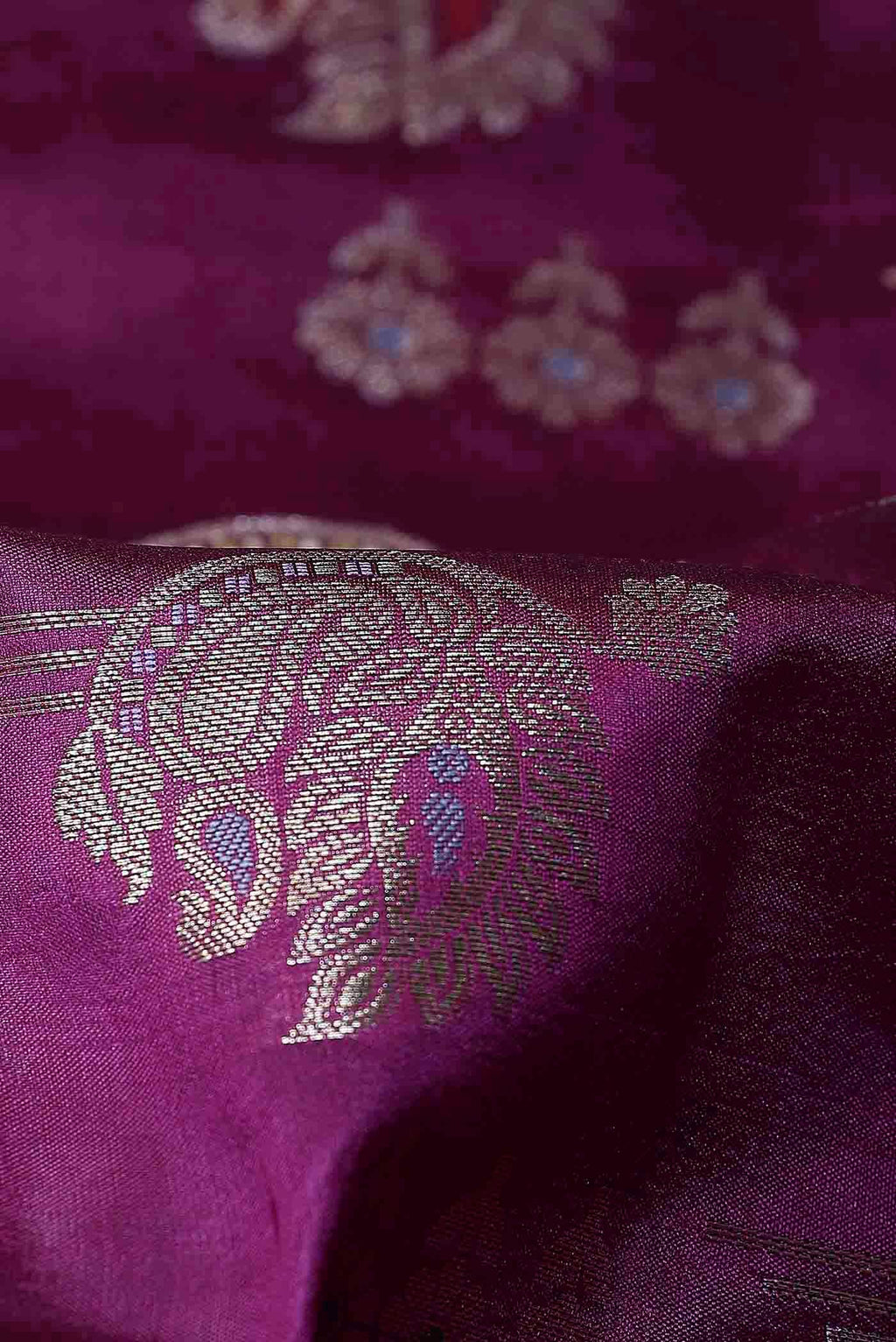 Magenta Banarasi Raw Silk Saree