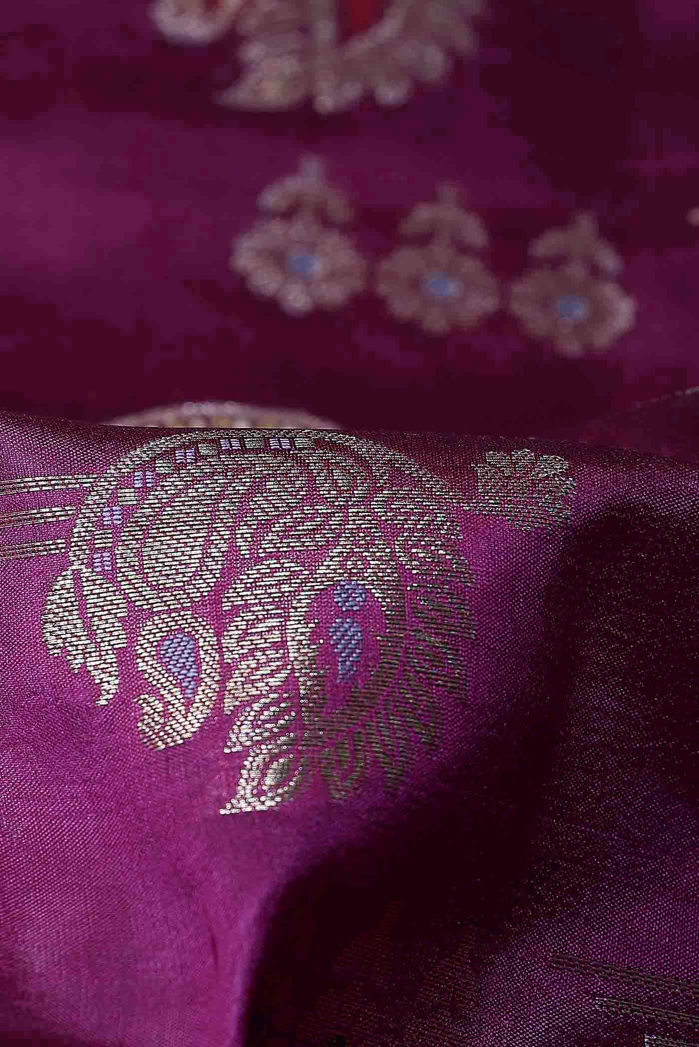 Magenta Banarasi Raw Silk Saree