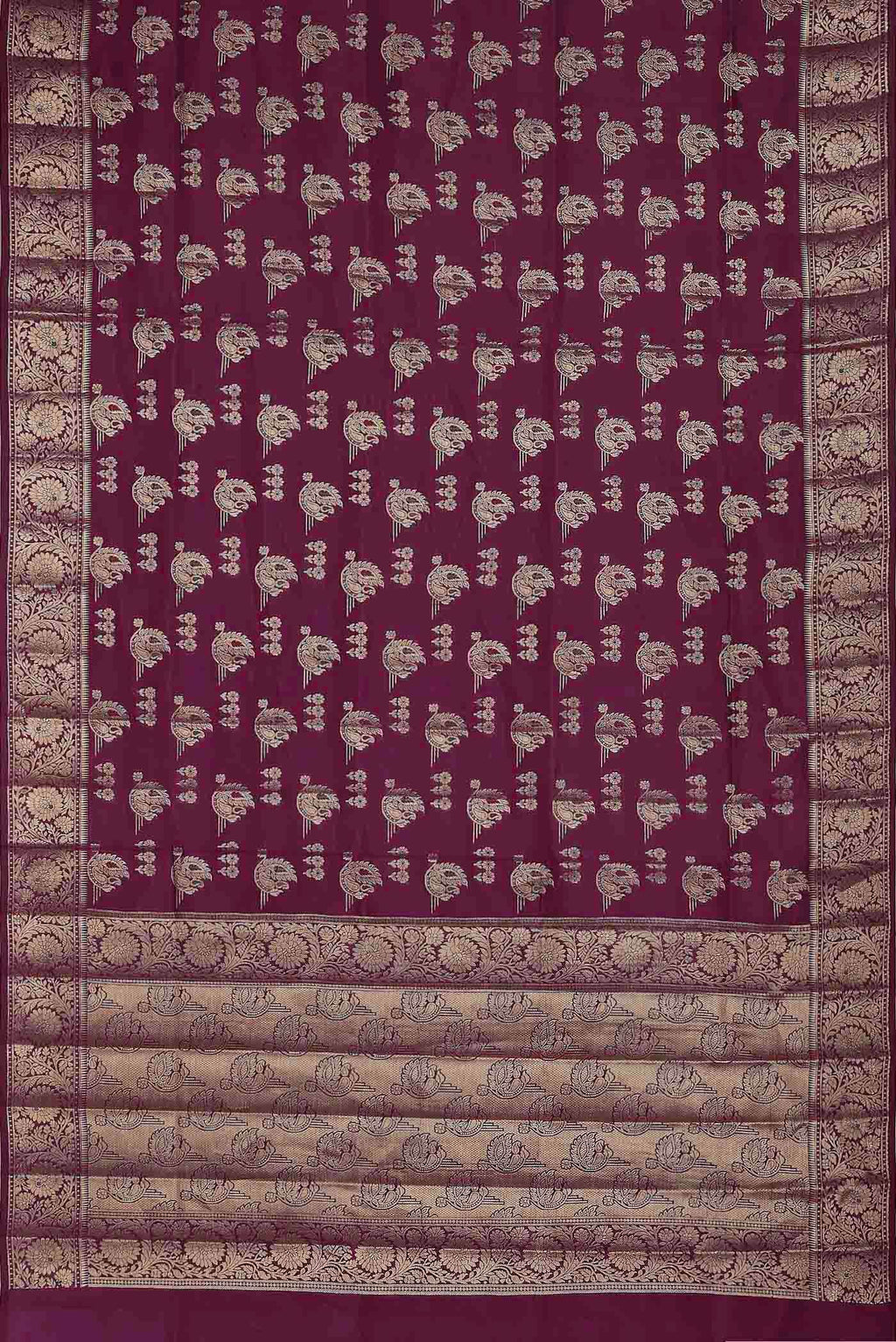 Magenta Banarasi Raw Silk Saree