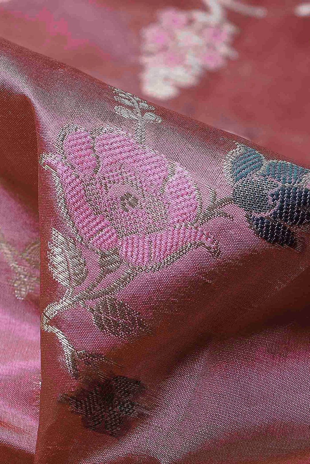 Pink Banarasi Raw Silk Saree