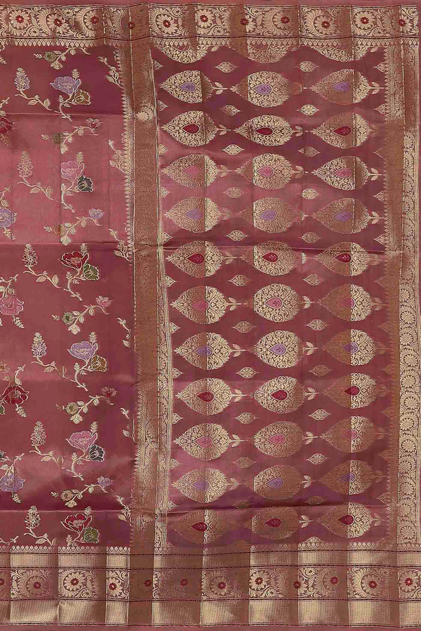 Pink Banarasi Raw Silk Saree