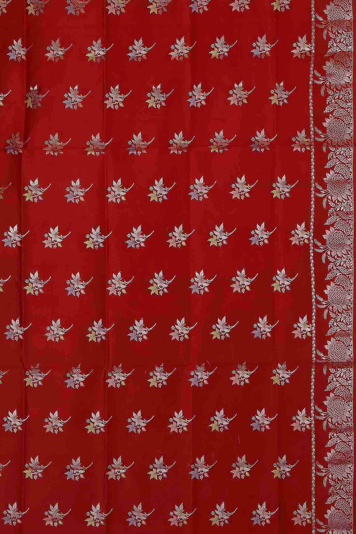 Red Banarasi Raw Silk Saree