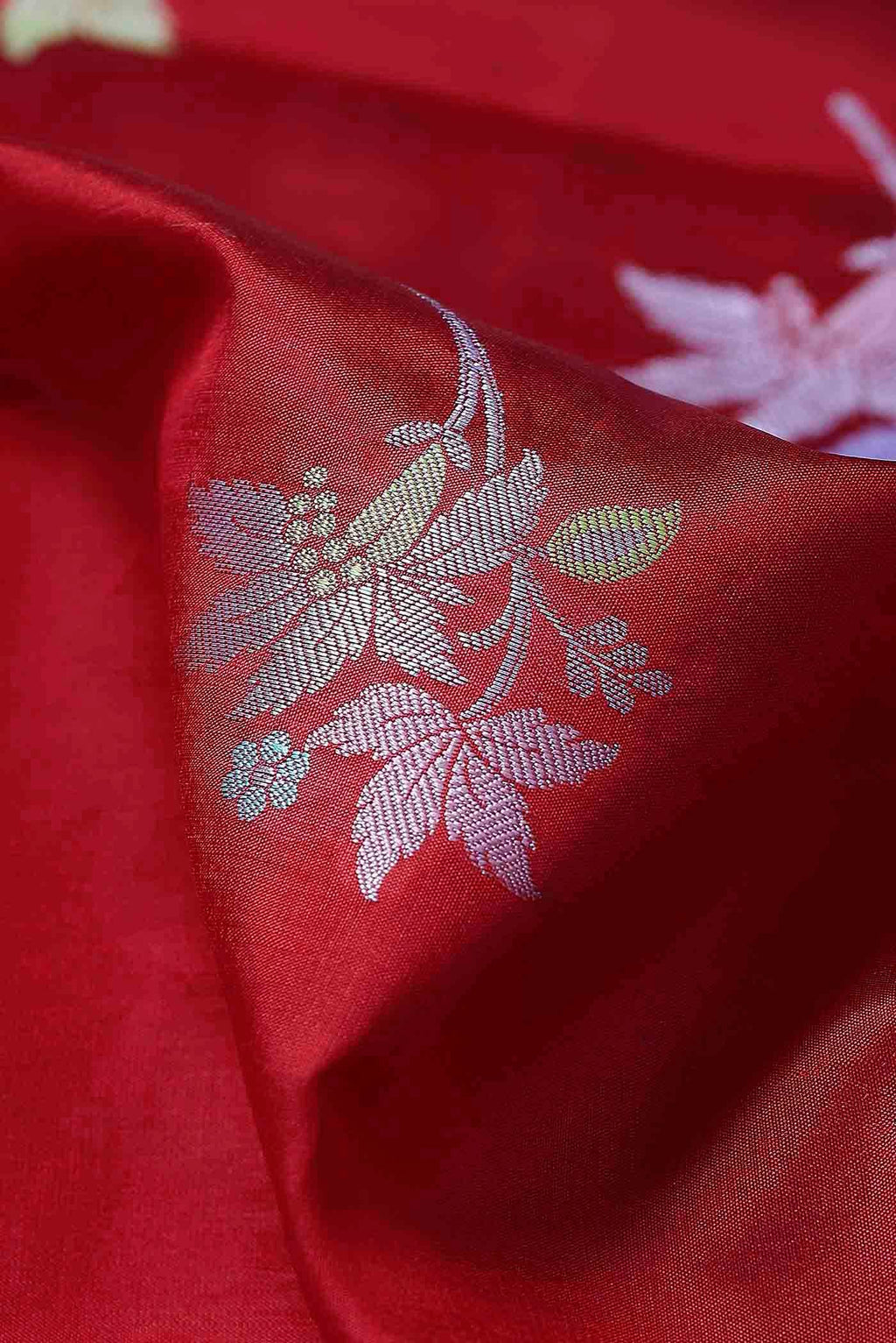Red Banarasi Raw Silk Saree