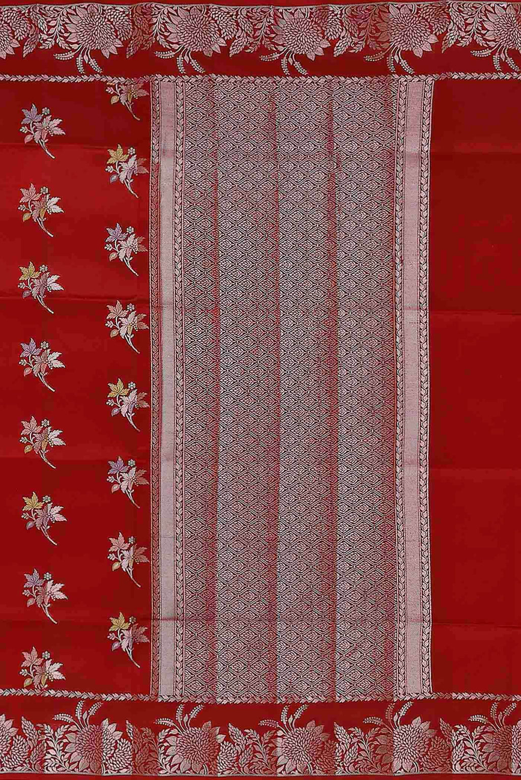 Red Banarasi Raw Silk Saree
