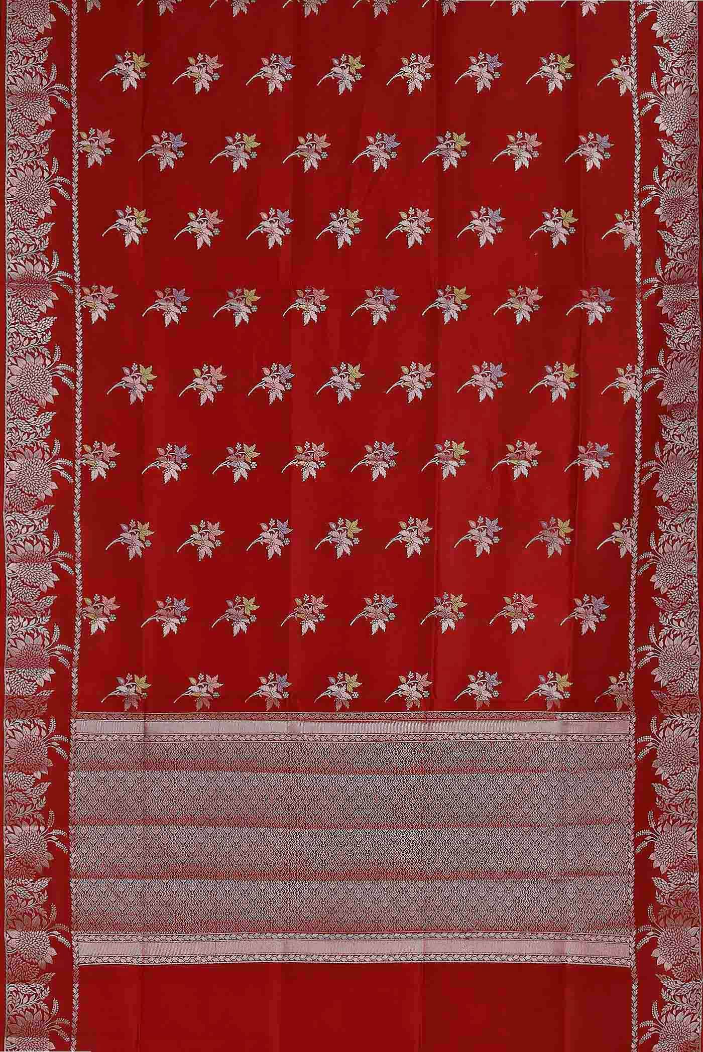 Red Banarasi Raw Silk Saree