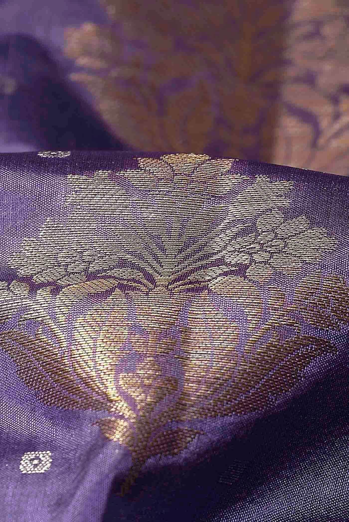 Lavender Banarasi Raw Silk Saree