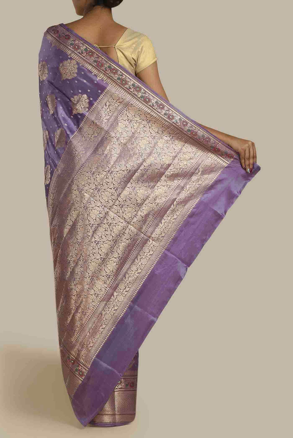 Lavender Banarasi Raw Silk Saree