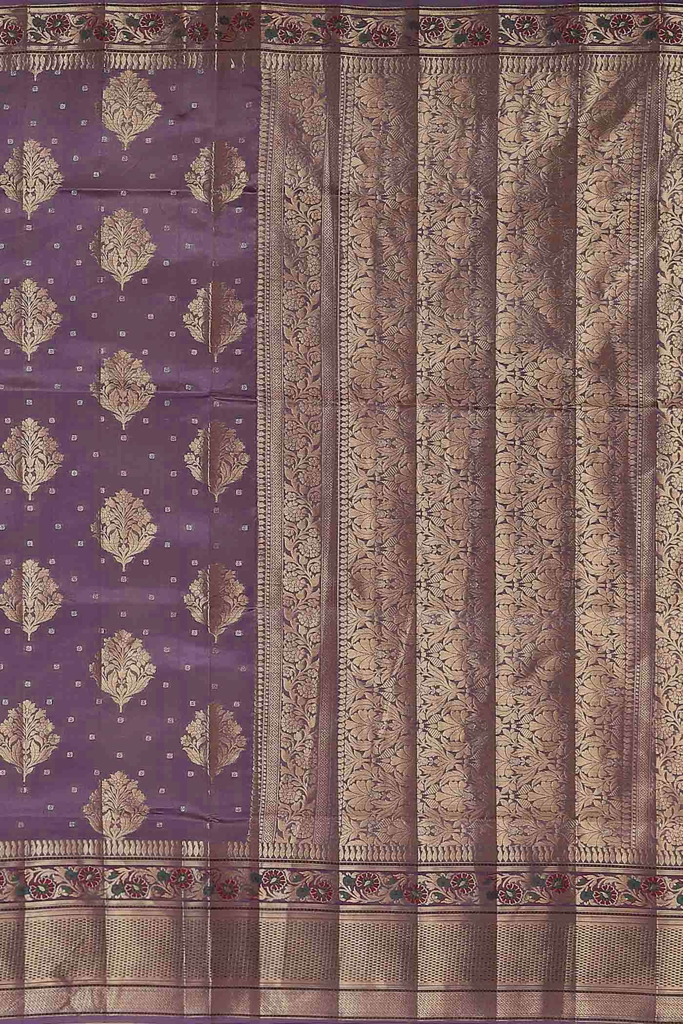 Lavender Banarasi Raw Silk Saree