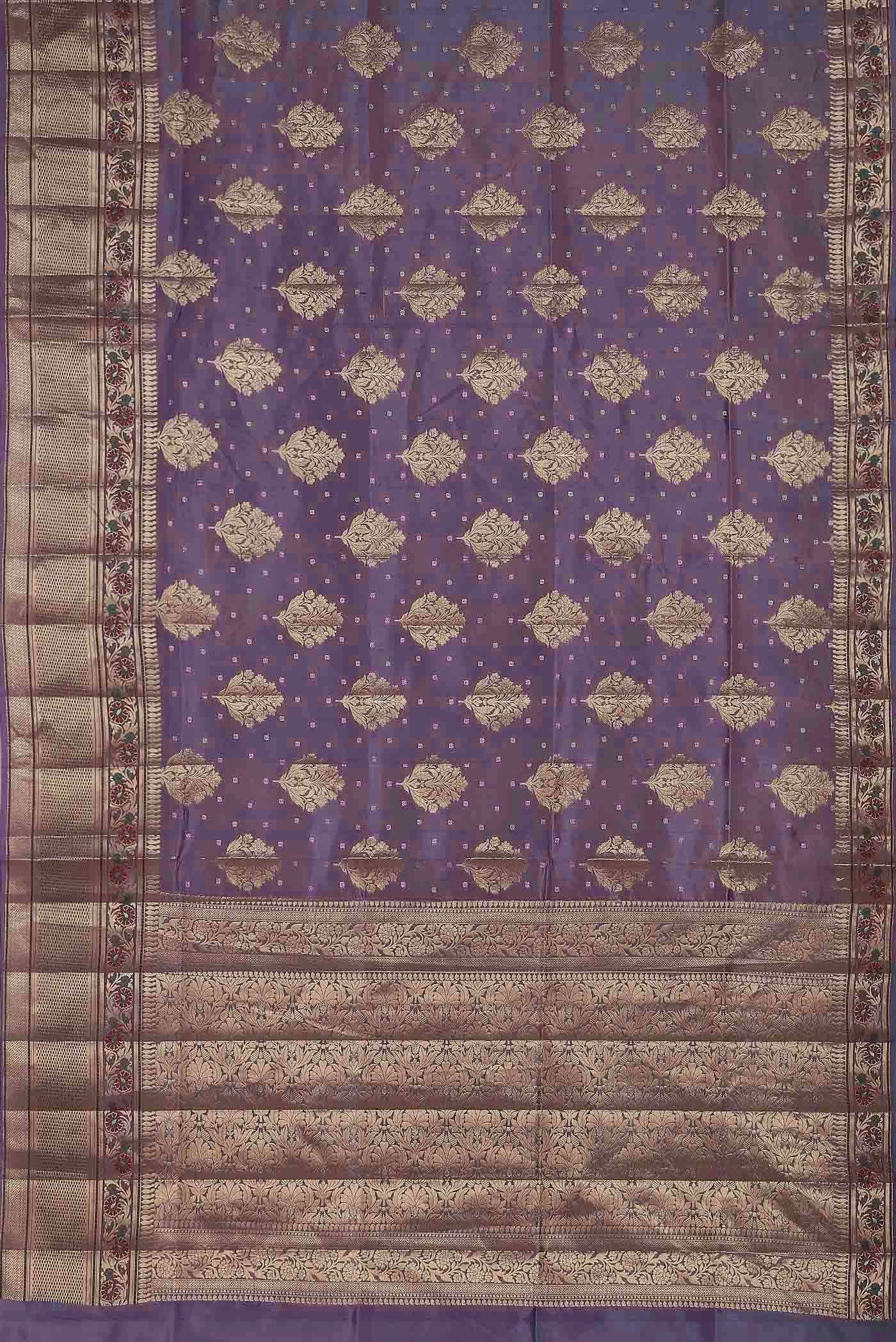 Lavender Banarasi Raw Silk Saree