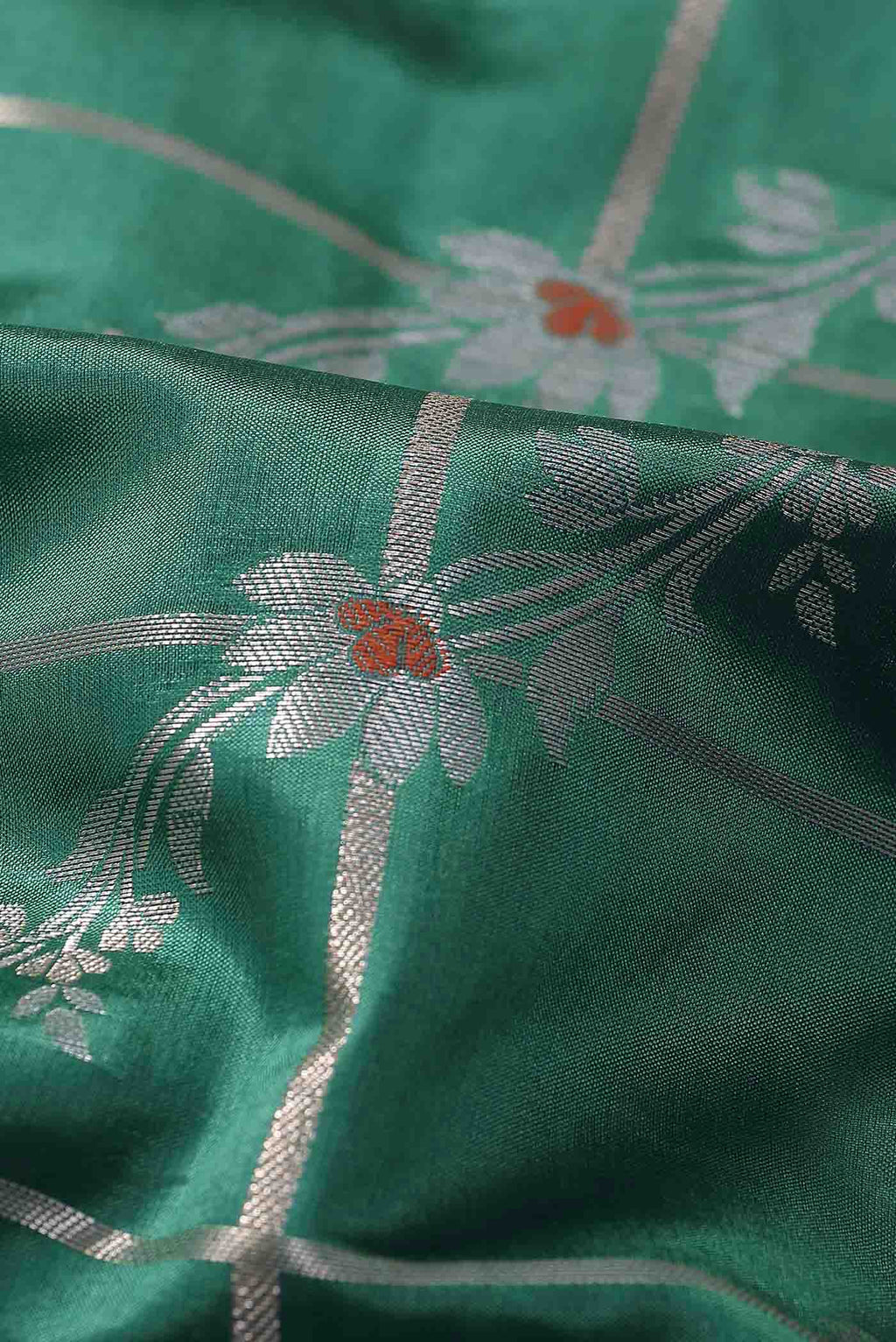 Teal Banarasi Raw Silk Saree