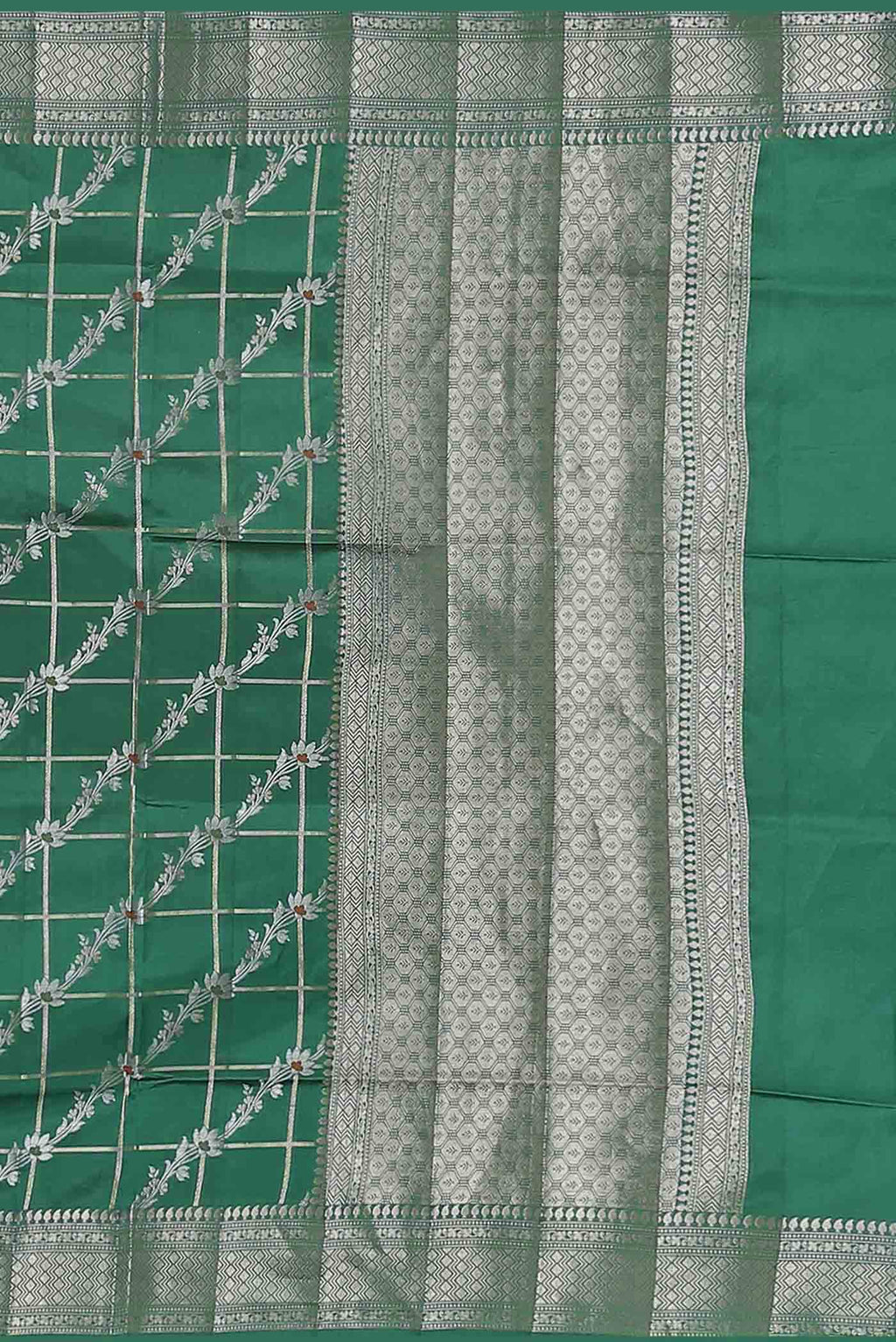 Teal Banarasi Raw Silk Saree