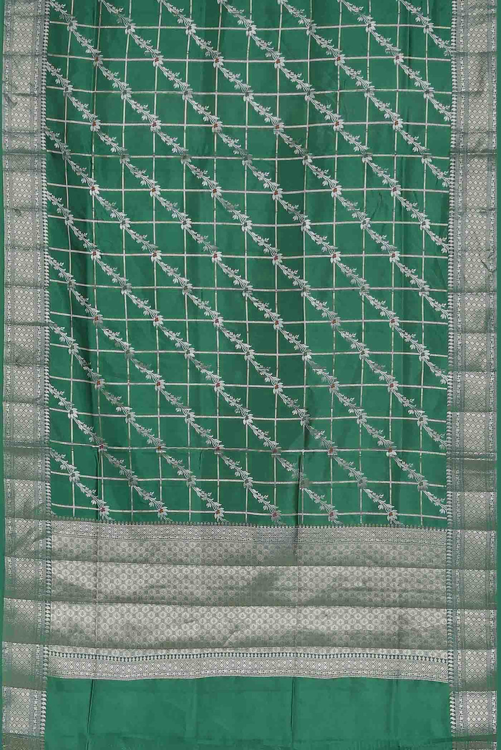 Teal Banarasi Raw Silk Saree