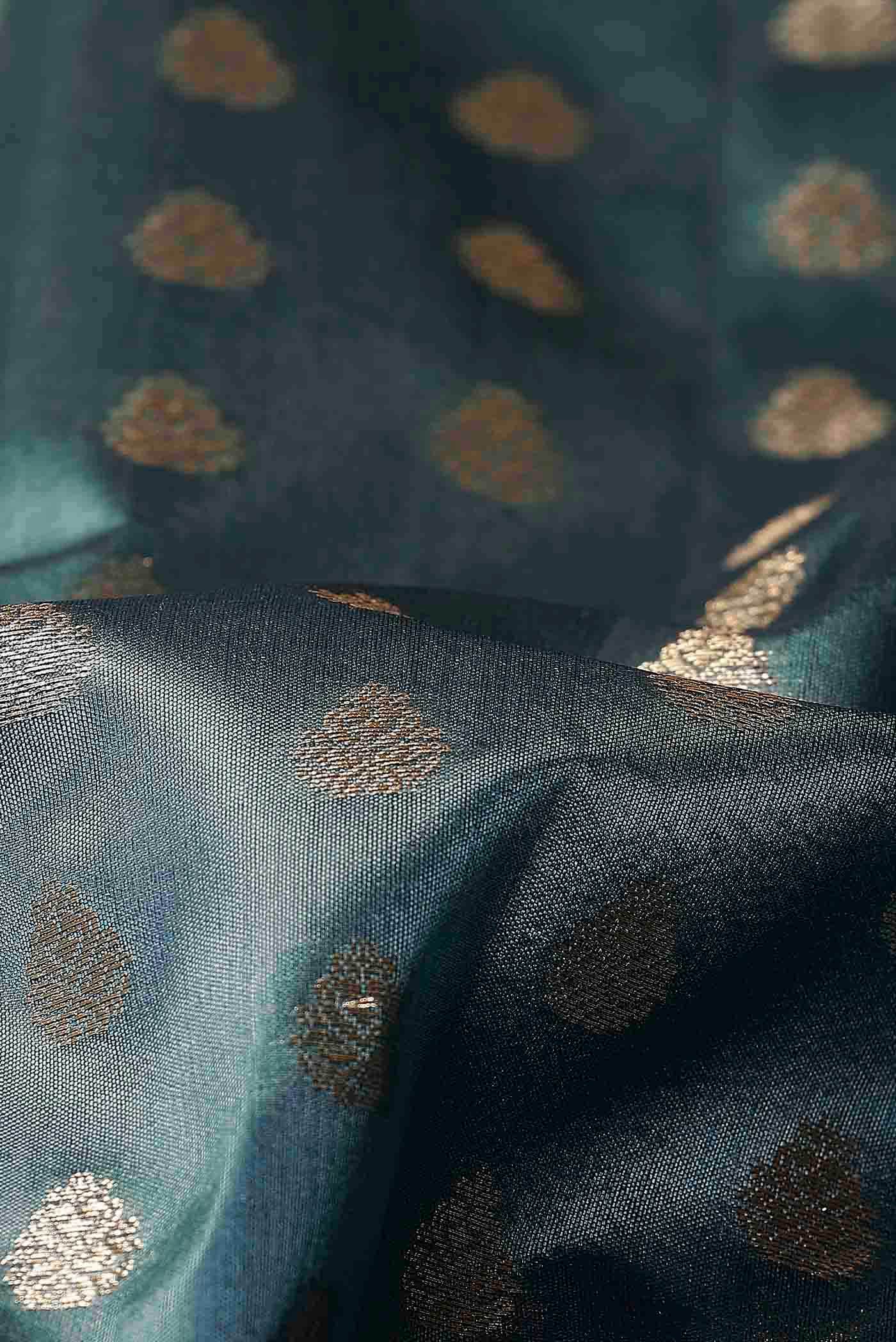 Blue Banarasi Raw Silk Saree