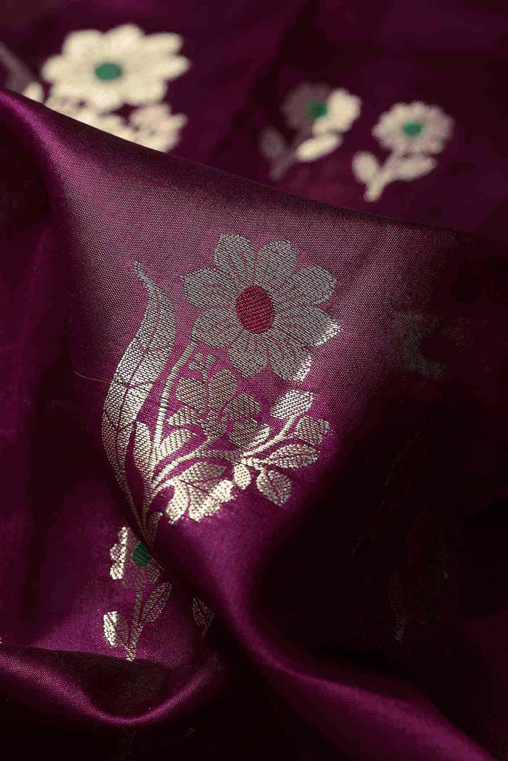 Purple Banarasi Raw Silk Saree