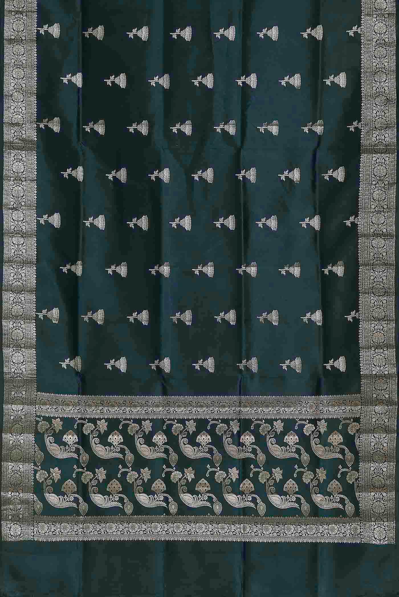 Blue Banarasi Raw Silk Saree