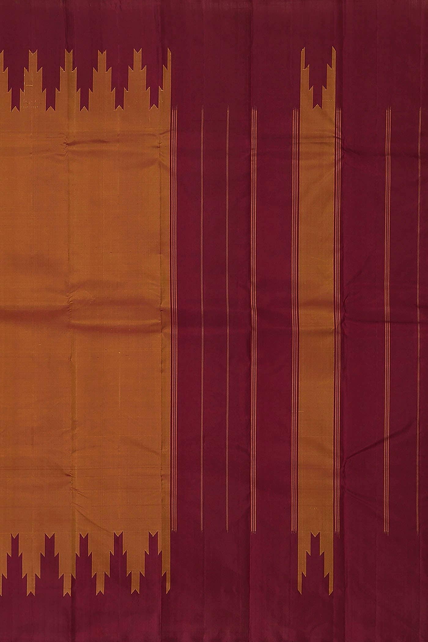 Orange Banarasi Katan Silk Saree