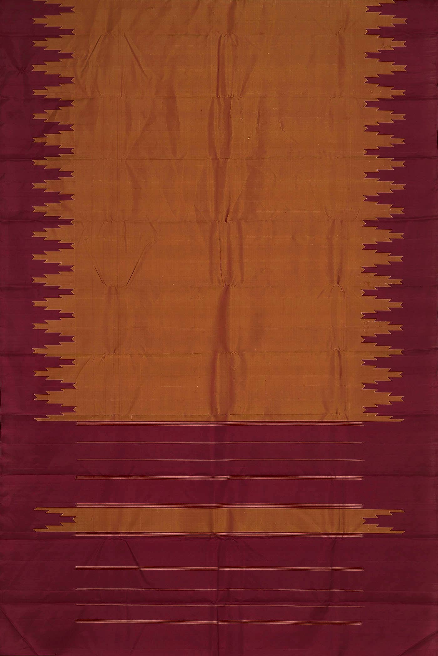 Orange Banarasi Katan Silk Saree