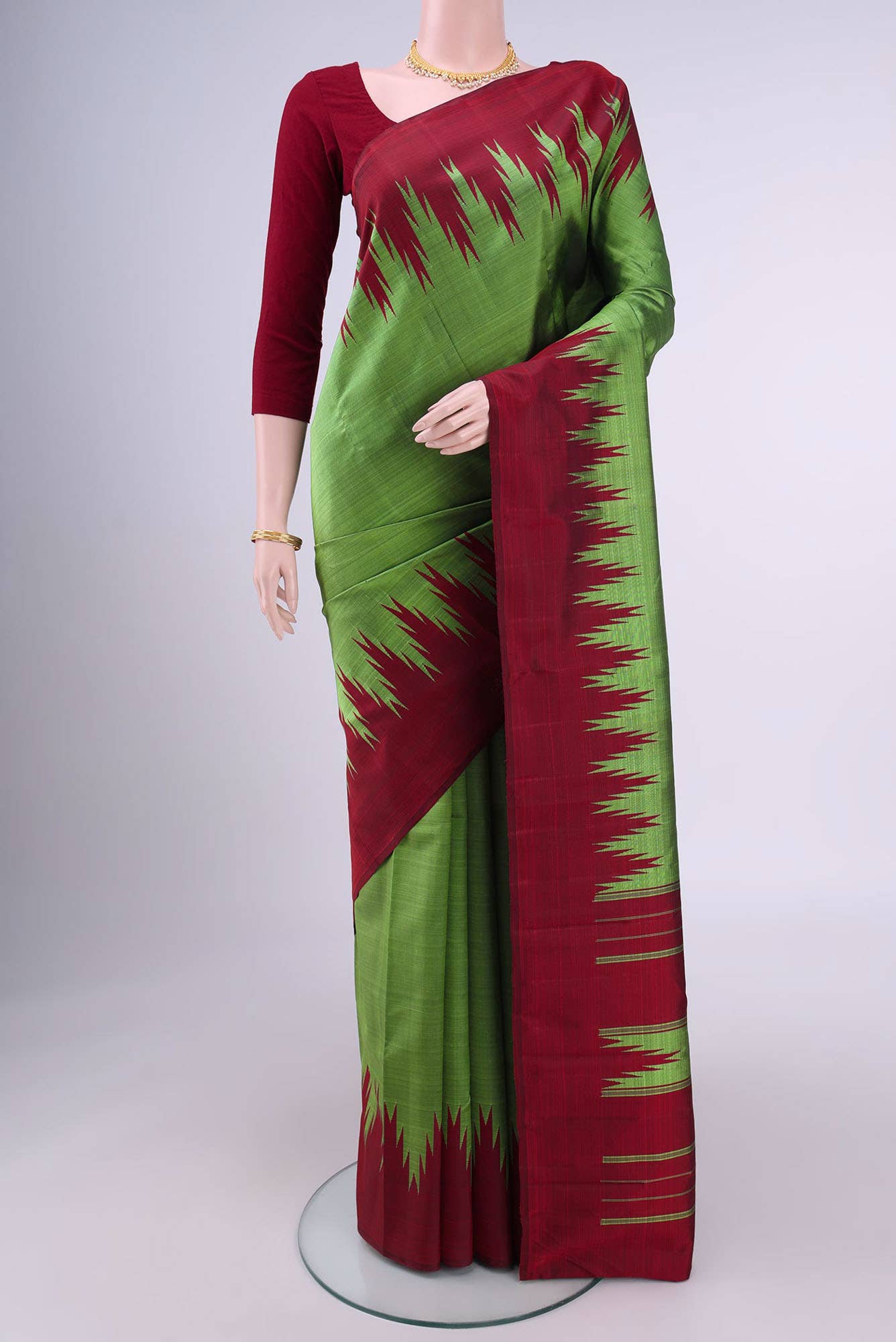 Green Dual Tone Kanchipuram Saree