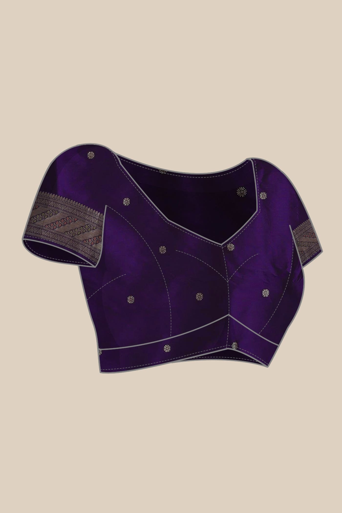 Violet Banarasi Silk Saree