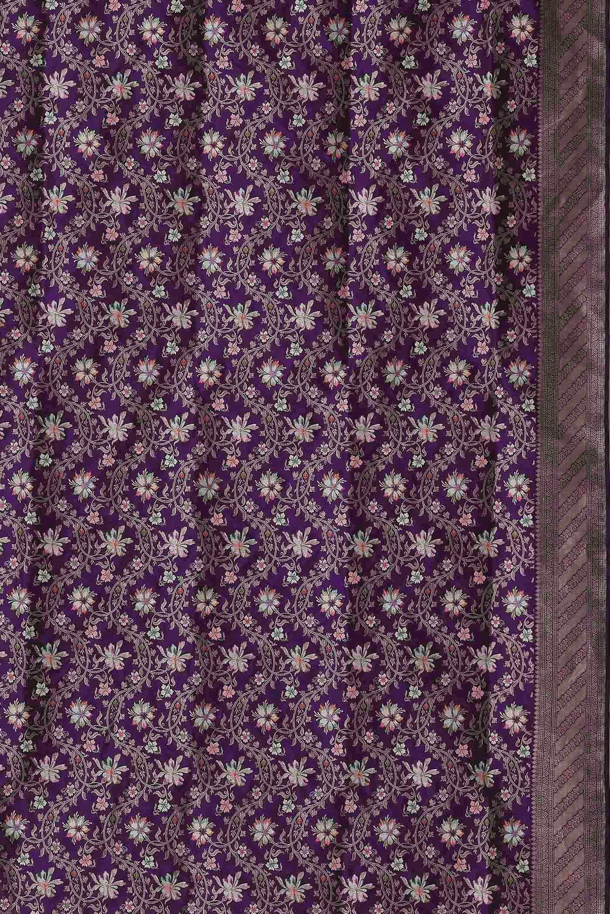 Violet Banarasi Silk Saree