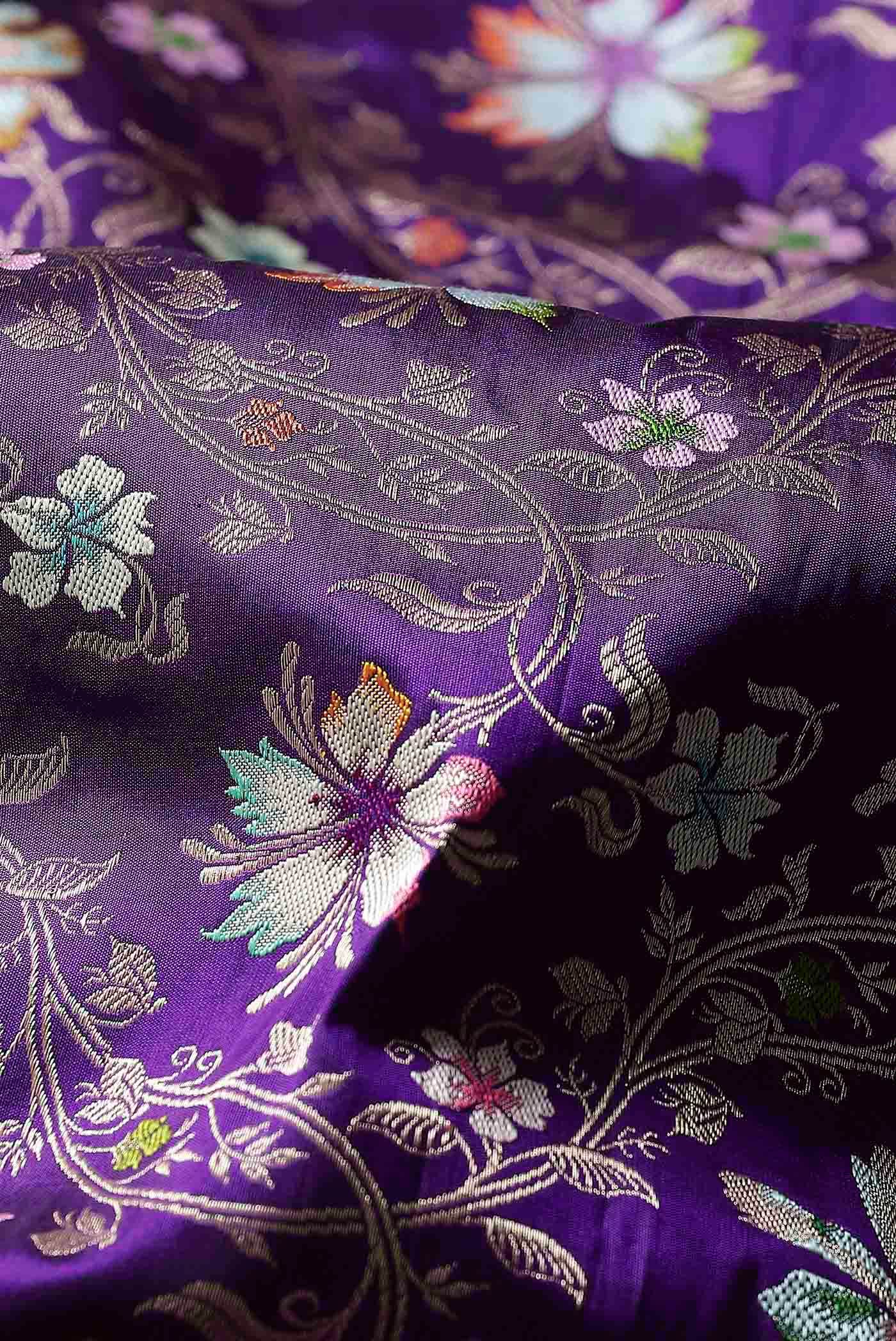 Violet Banarasi Silk Saree