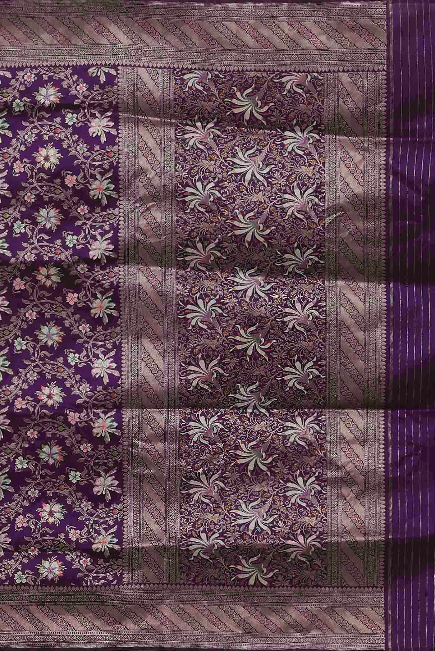 Violet Banarasi Silk Saree