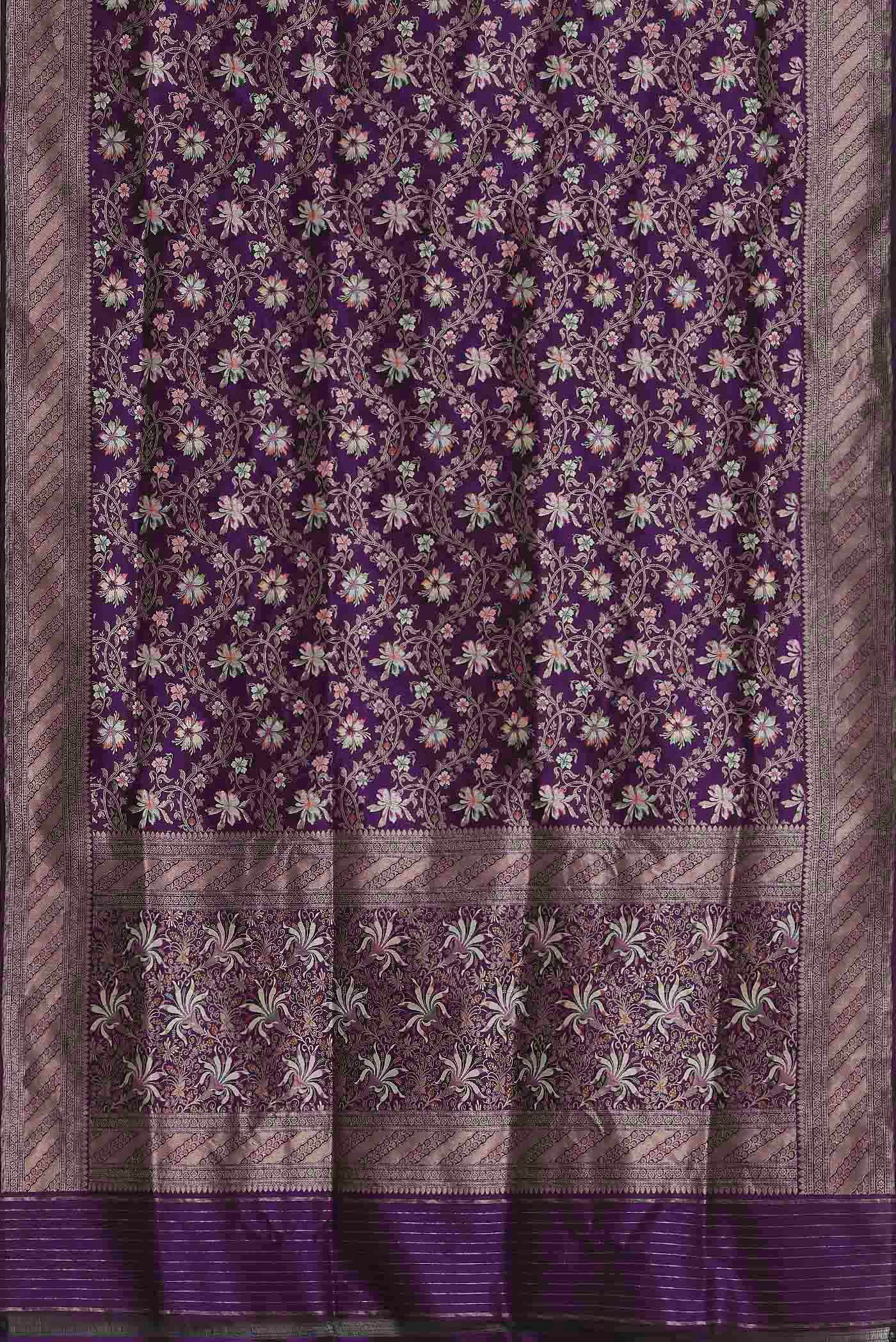 Violet Banarasi Silk Saree