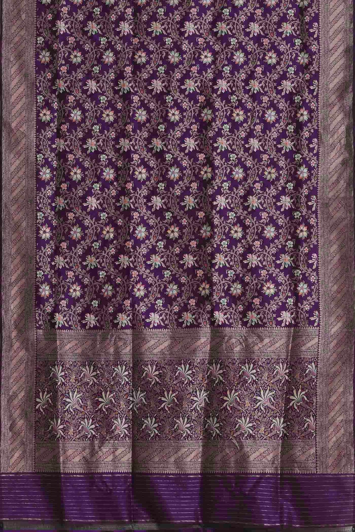 Violet Banarasi Silk Saree