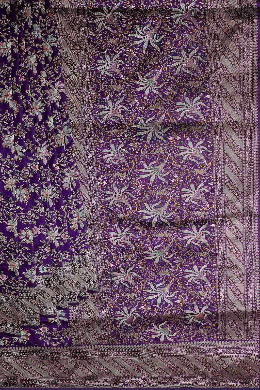 Violet Banarasi Silk Saree