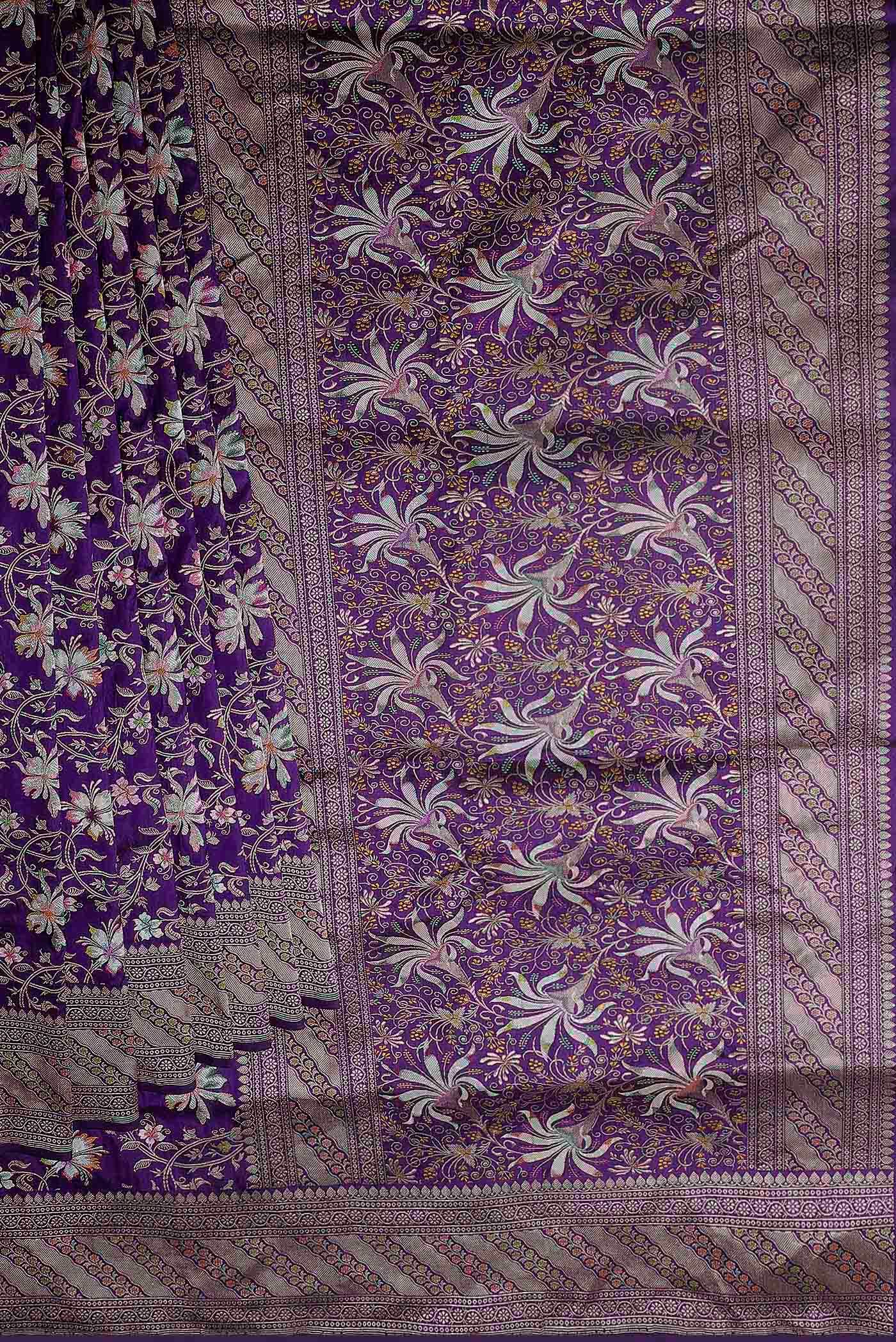 Violet Banarasi Silk Saree