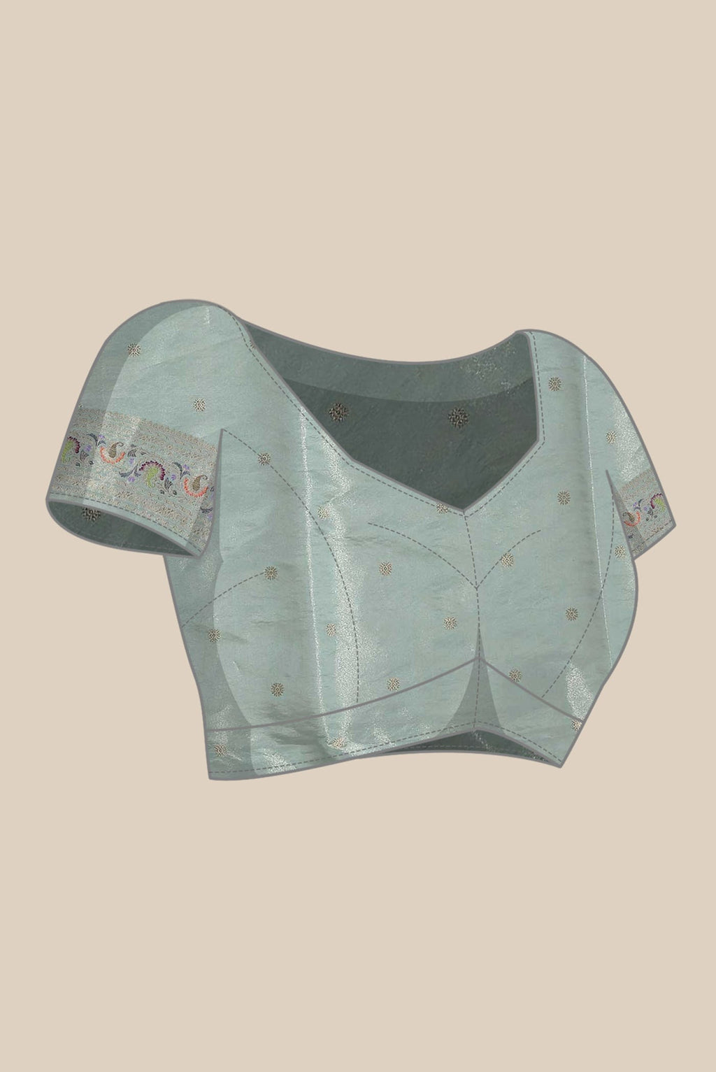 Mint Green Banarasi Tissue Silk Saree