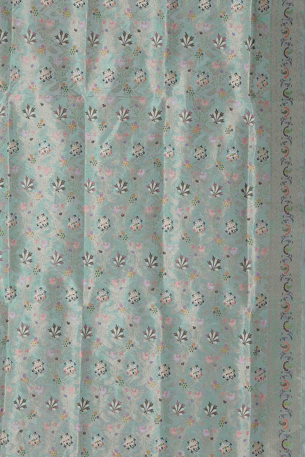 Mint Green Banarasi Tissue Silk Saree