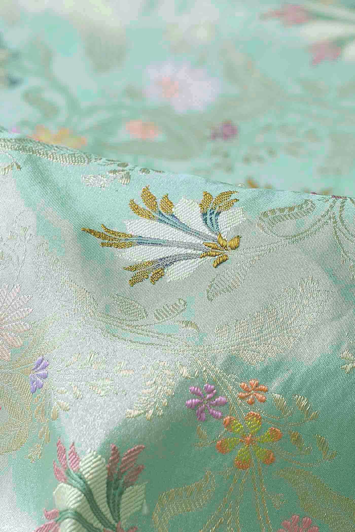 Mint Green Banarasi Tissue Silk Saree