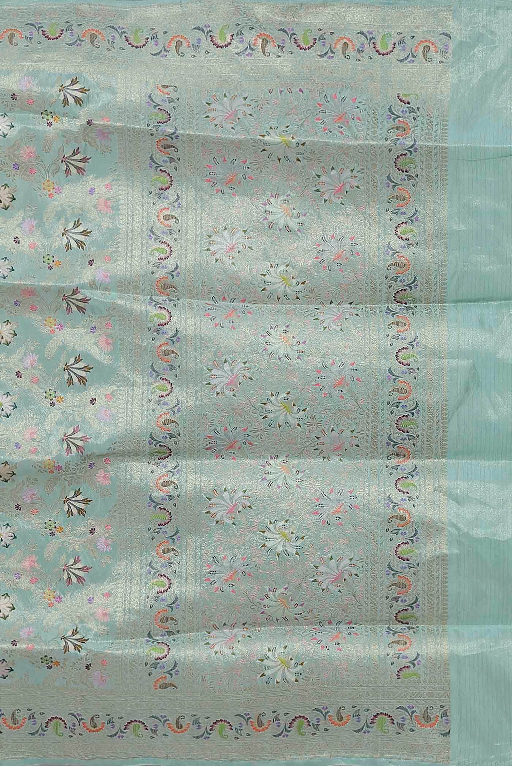 Mint Green Banarasi Tissue Silk Saree