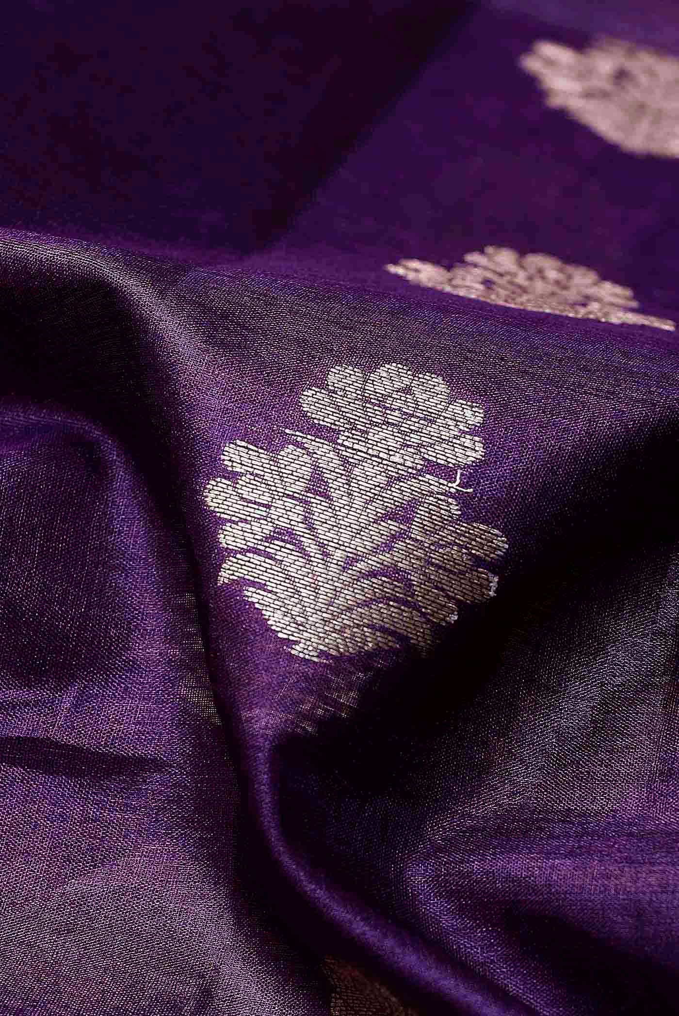 Purple Banarasi Raw Silk Saree