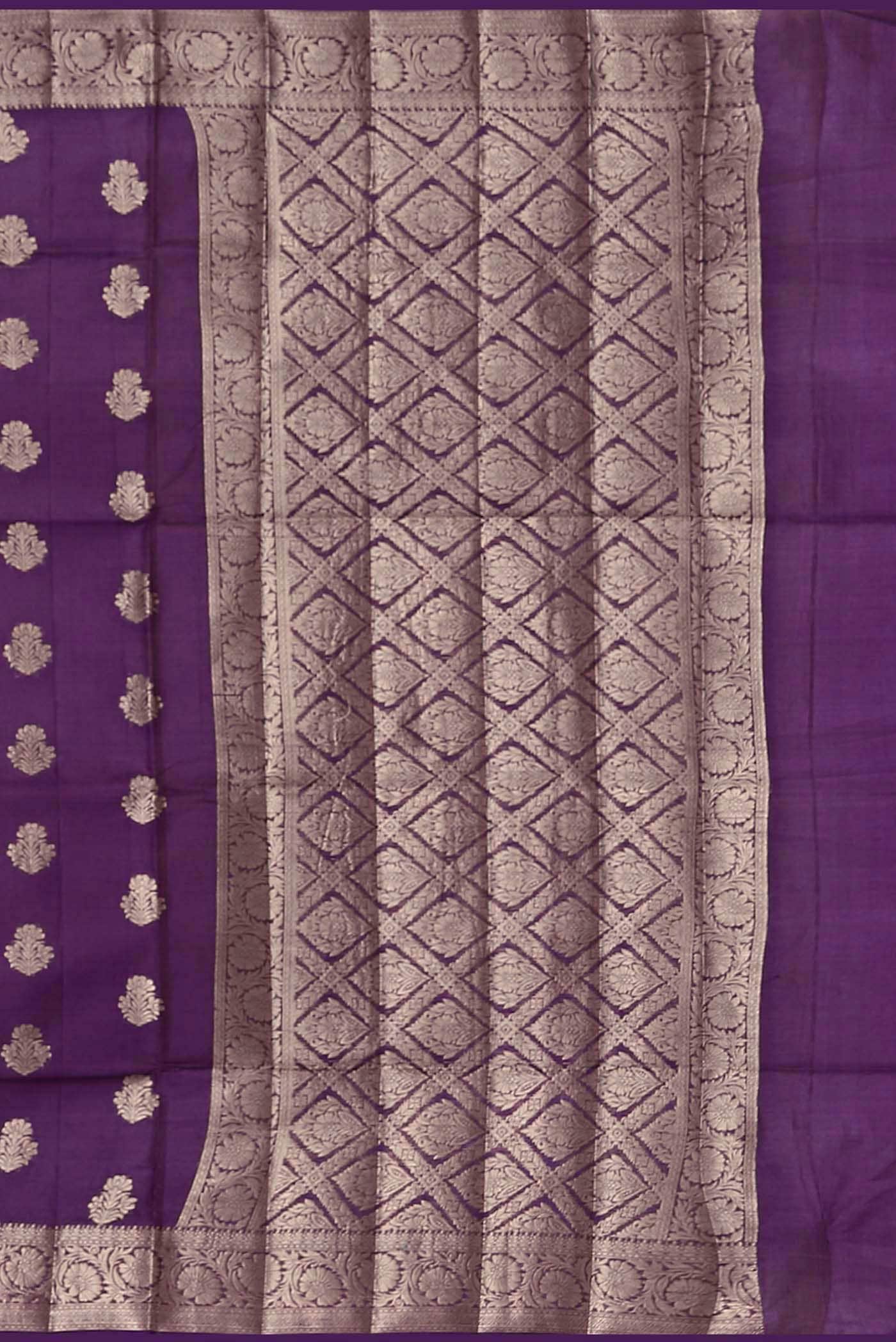 Purple Banarasi Raw Silk Saree