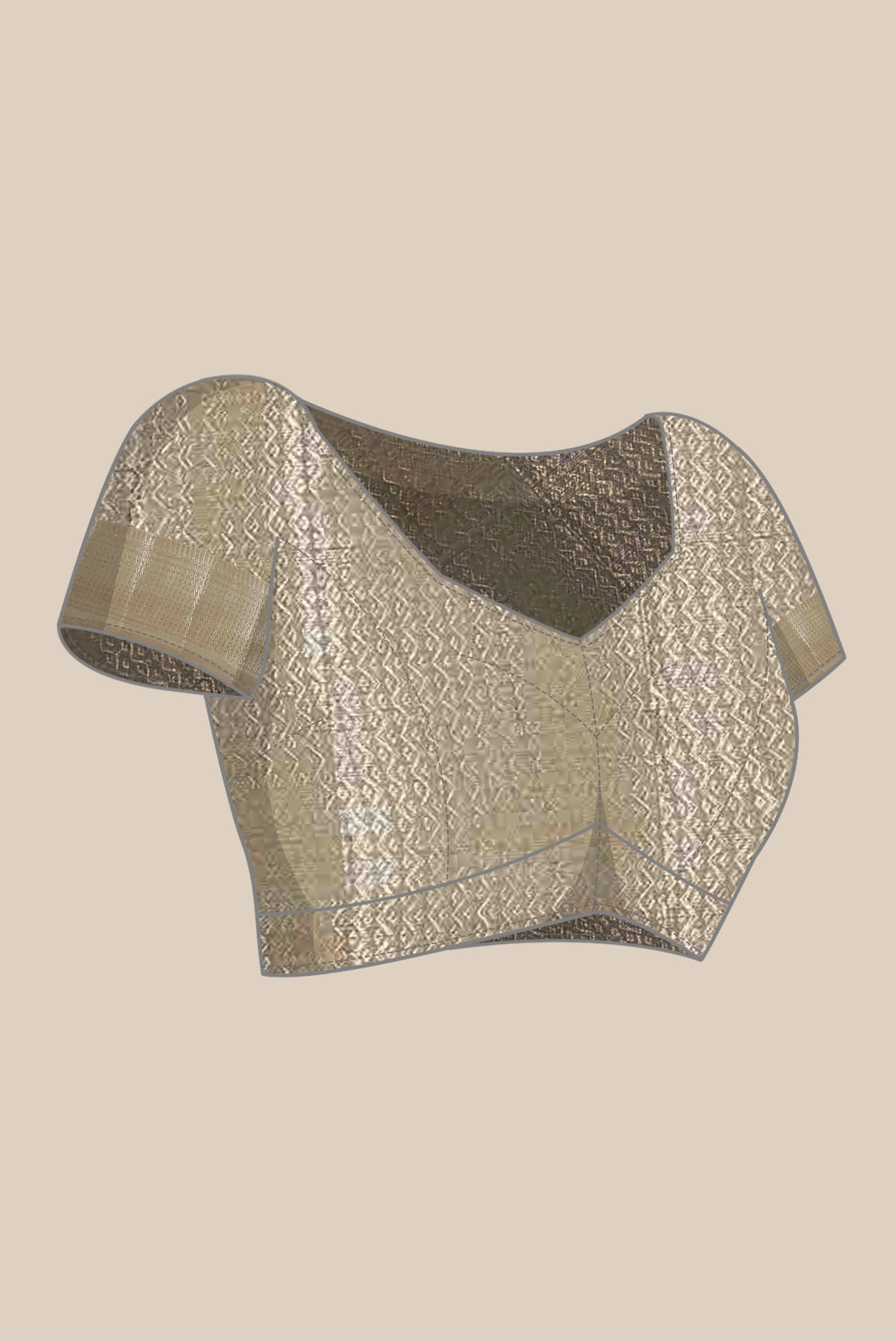 Beige Banarasi Raw Silk Saree
