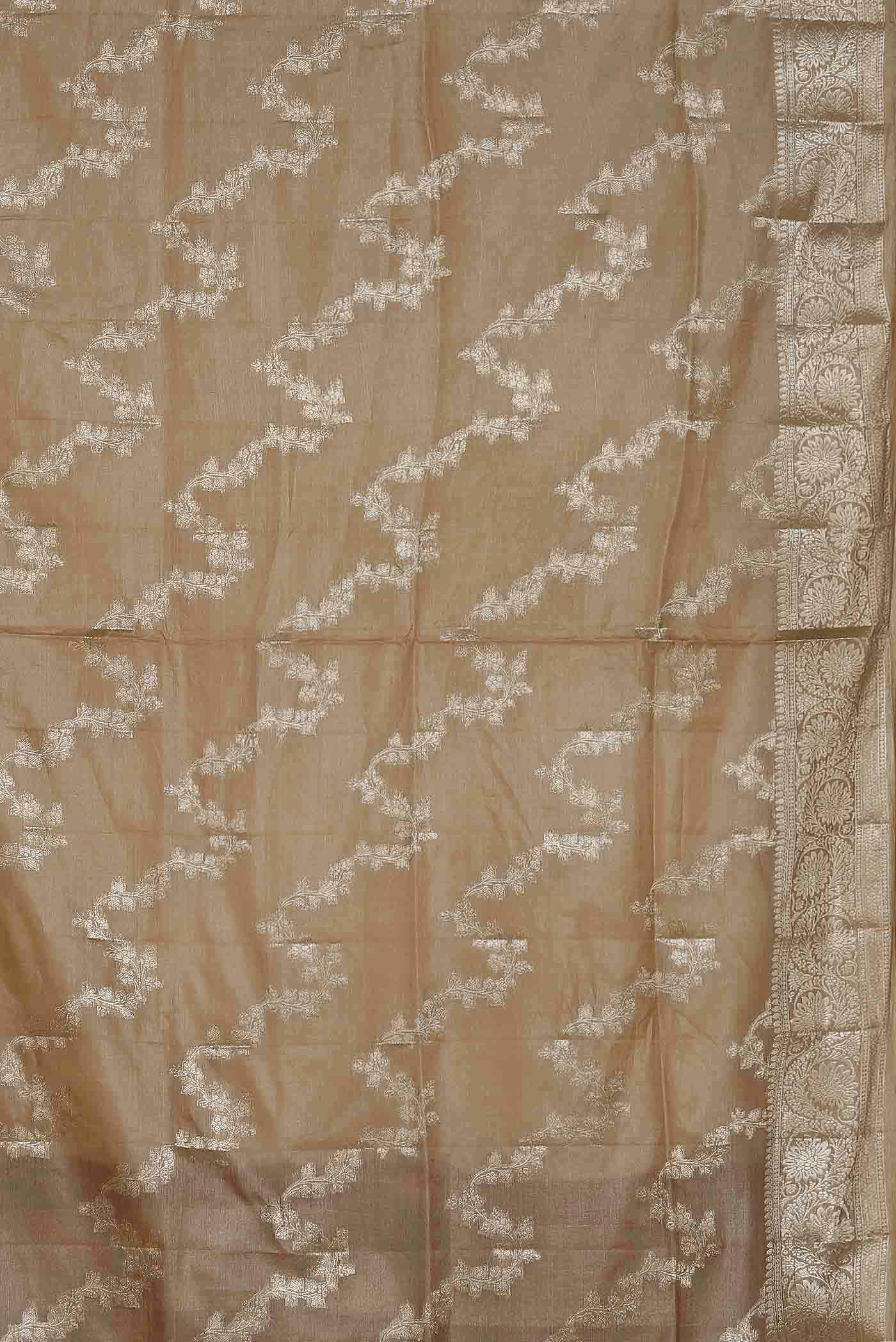 Beige Banarasi Raw Silk Saree