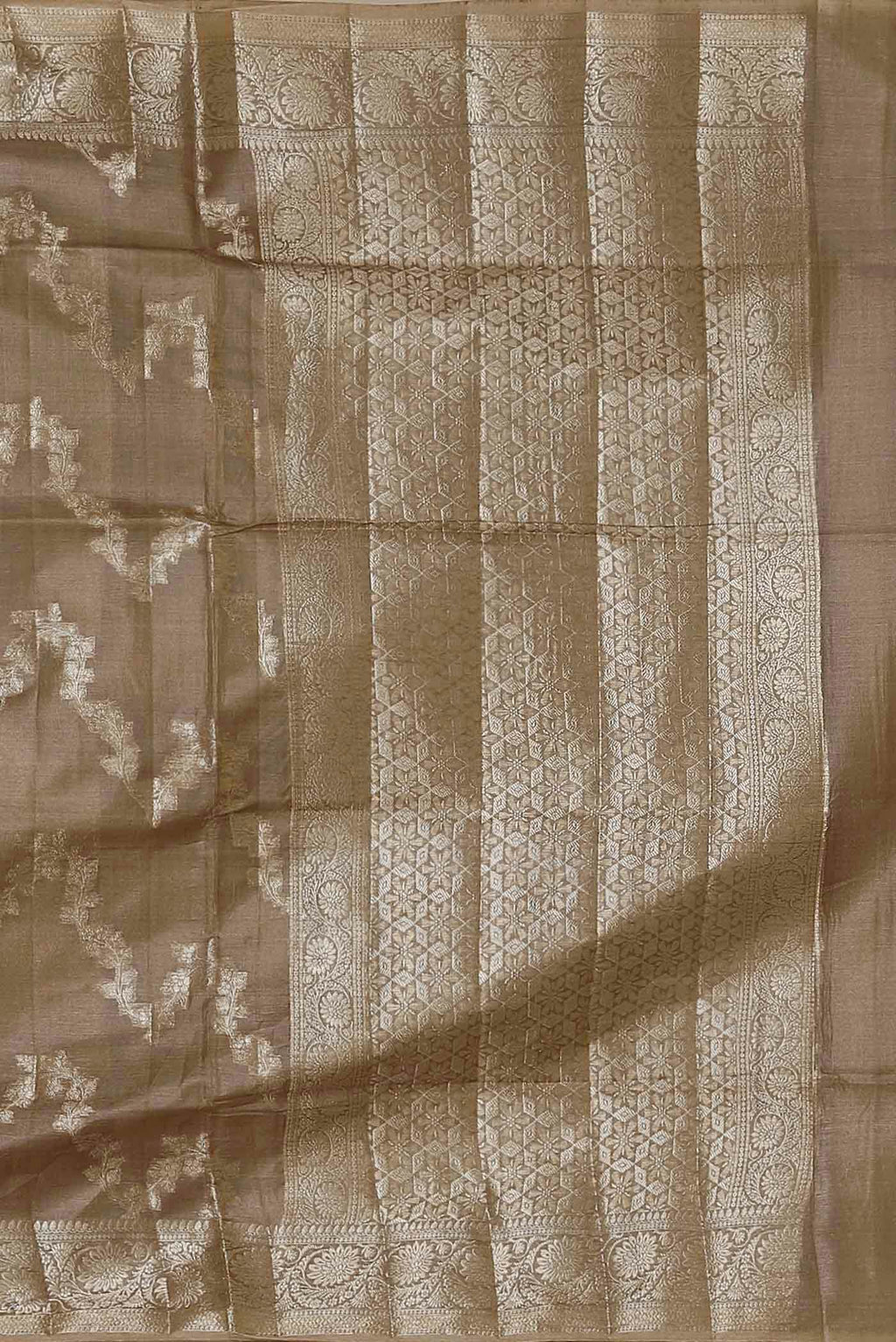 Beige Banarasi Raw Silk Saree