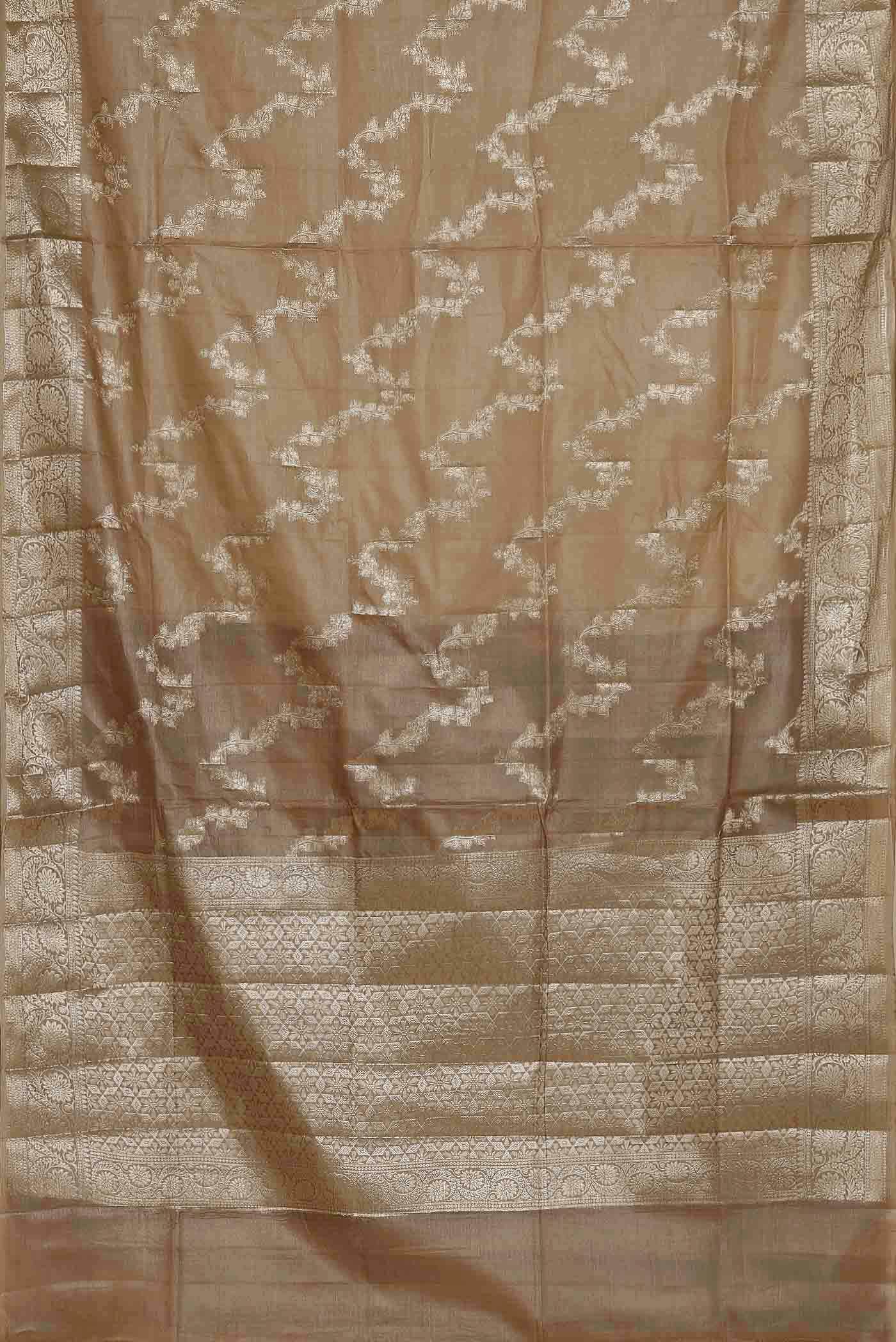 Beige Banarasi Raw Silk Saree