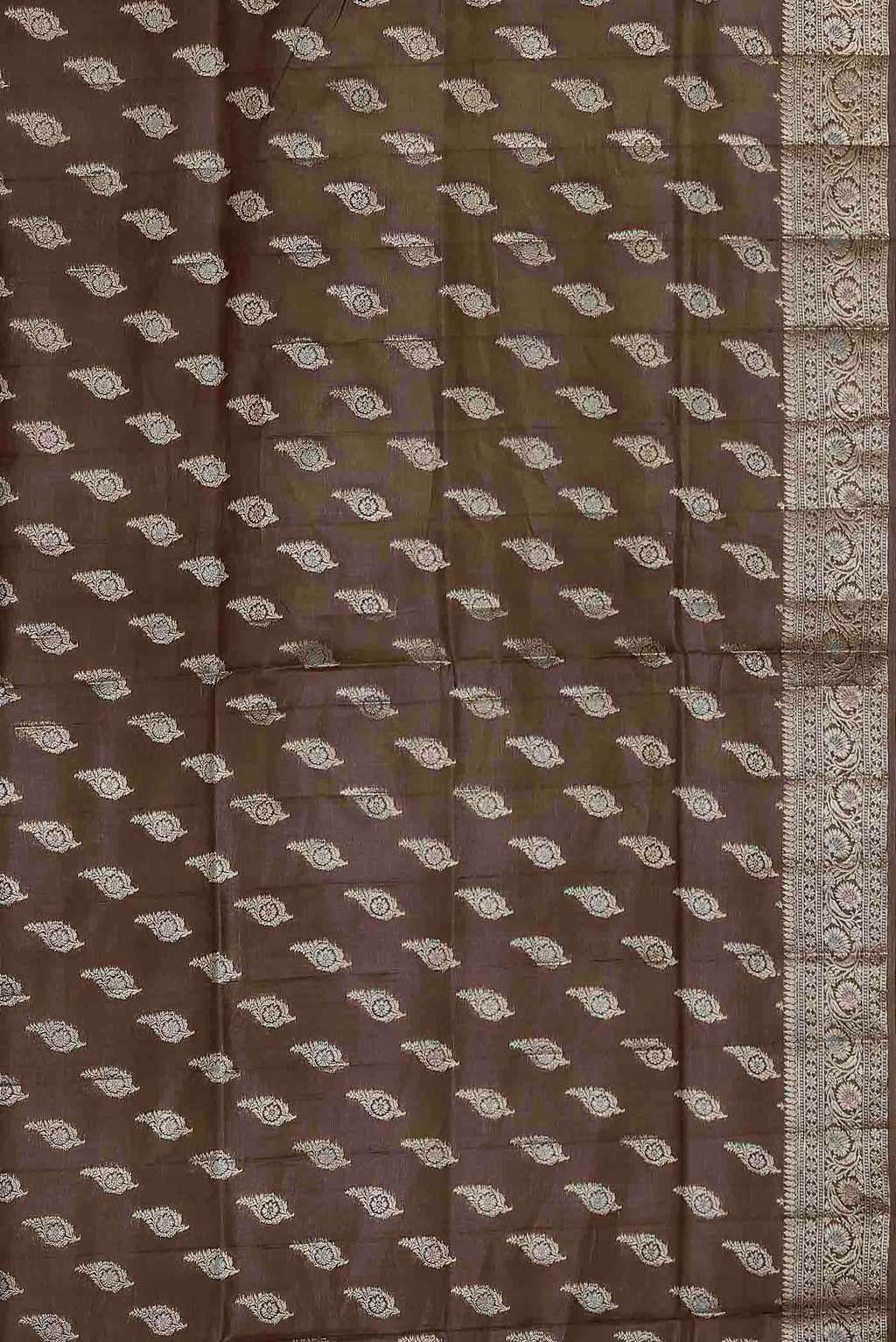 Brown Banarasi Raw Silk Saree