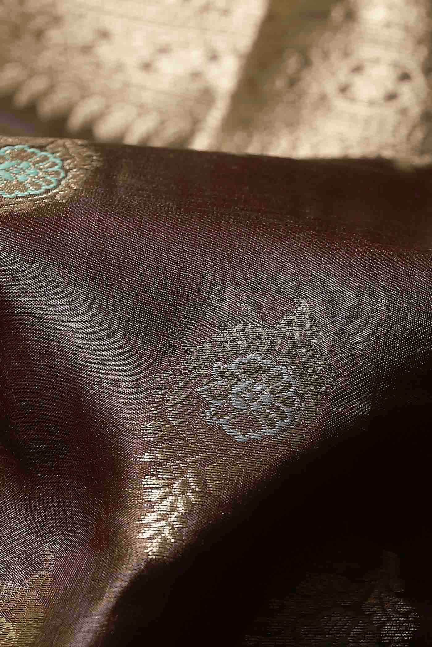 Brown Banarasi Raw Silk Saree
