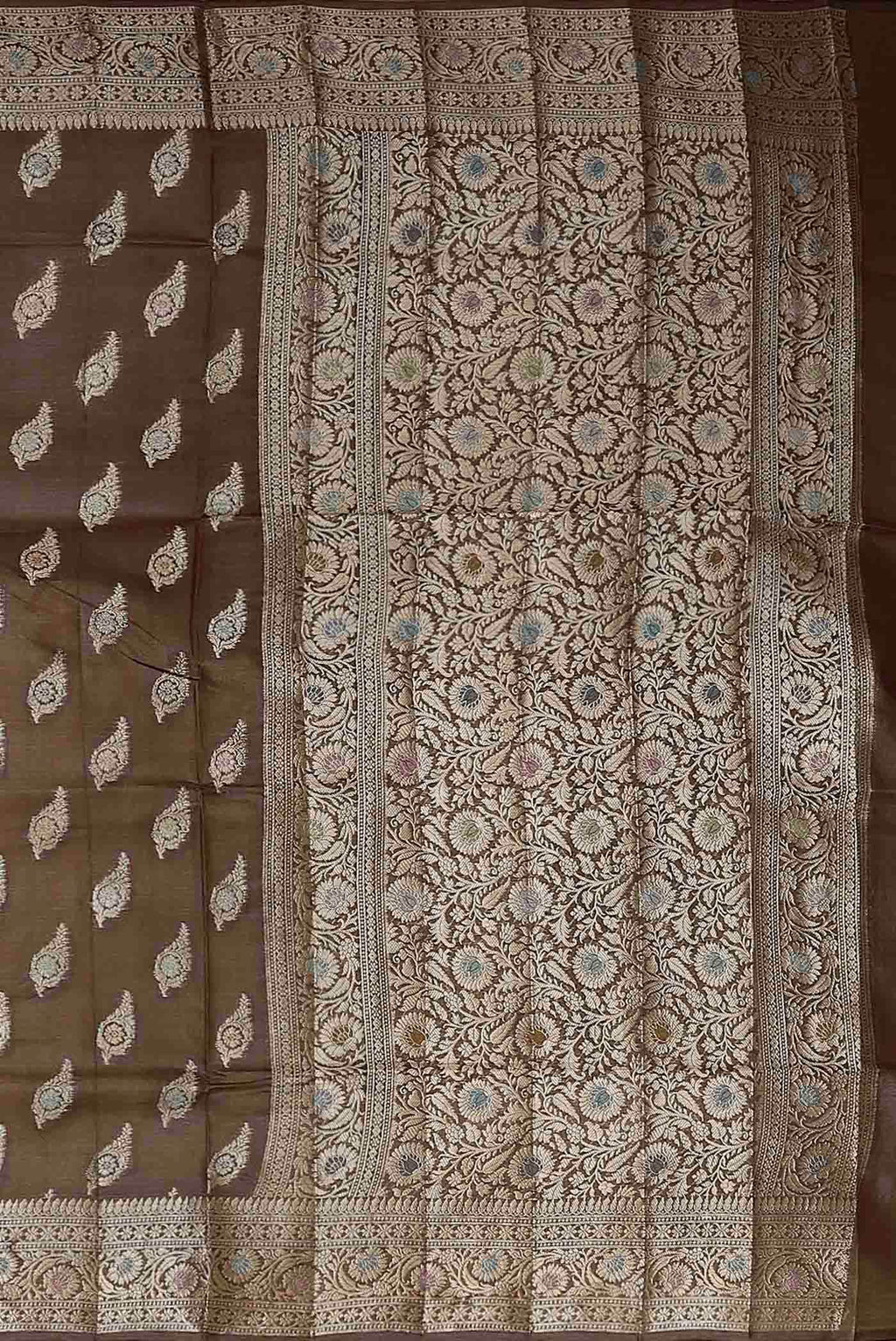Brown Banarasi Raw Silk Saree