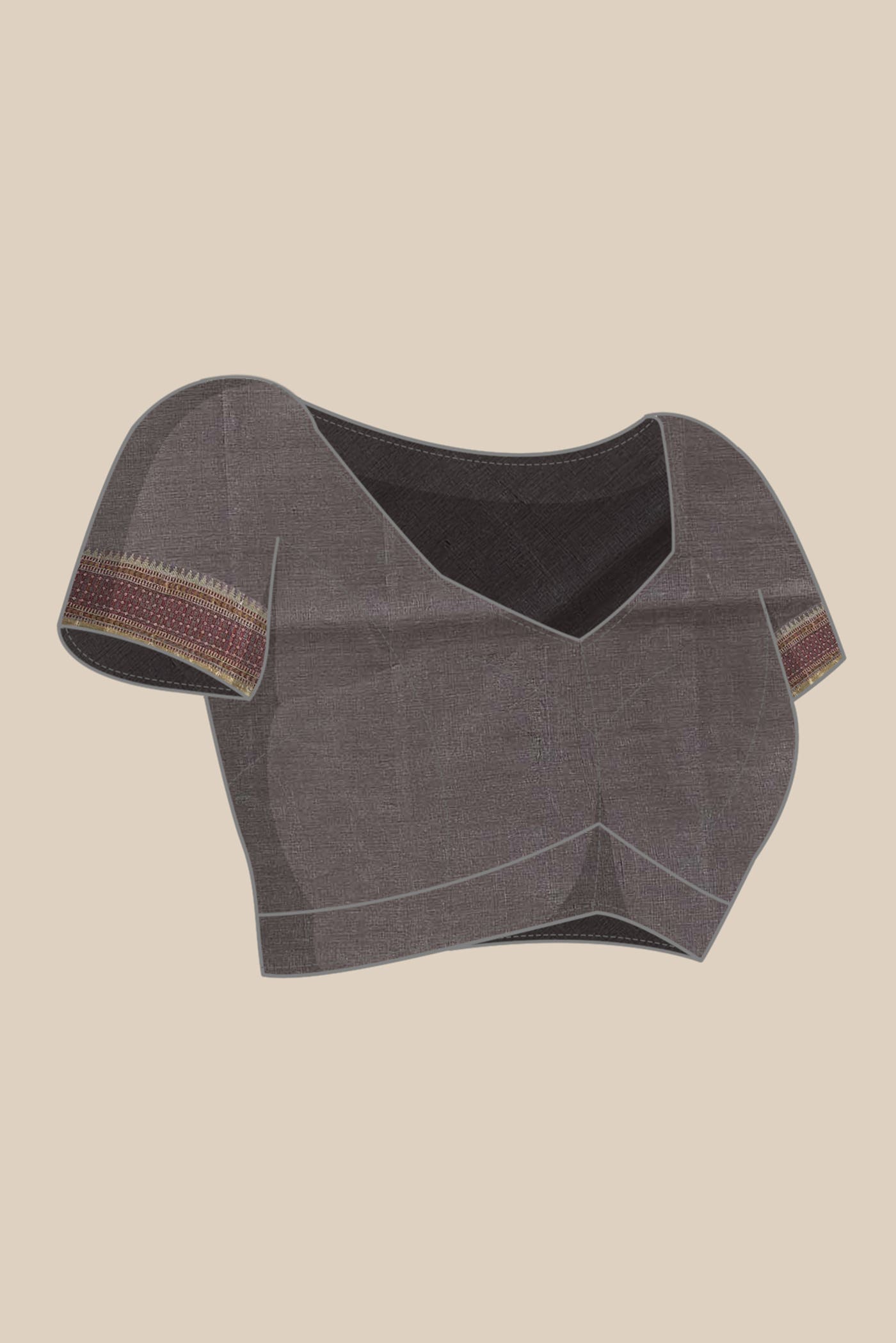 Grey Banarasi Raw Silk Saree