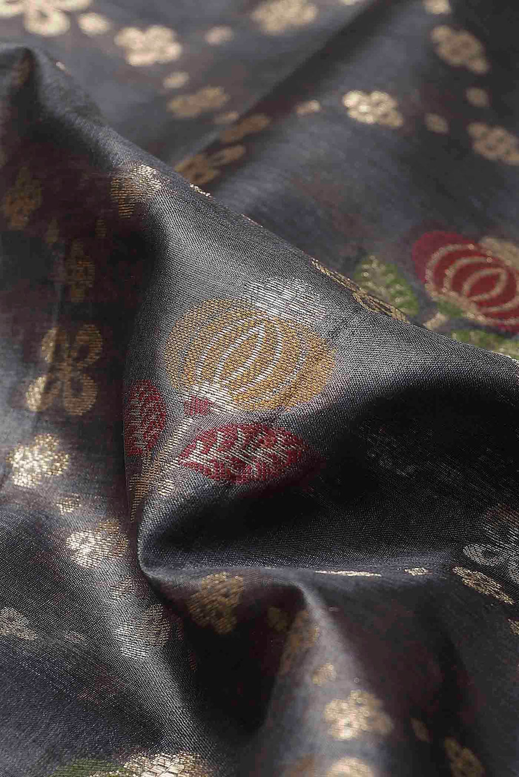 Grey Banarasi Raw Silk Saree