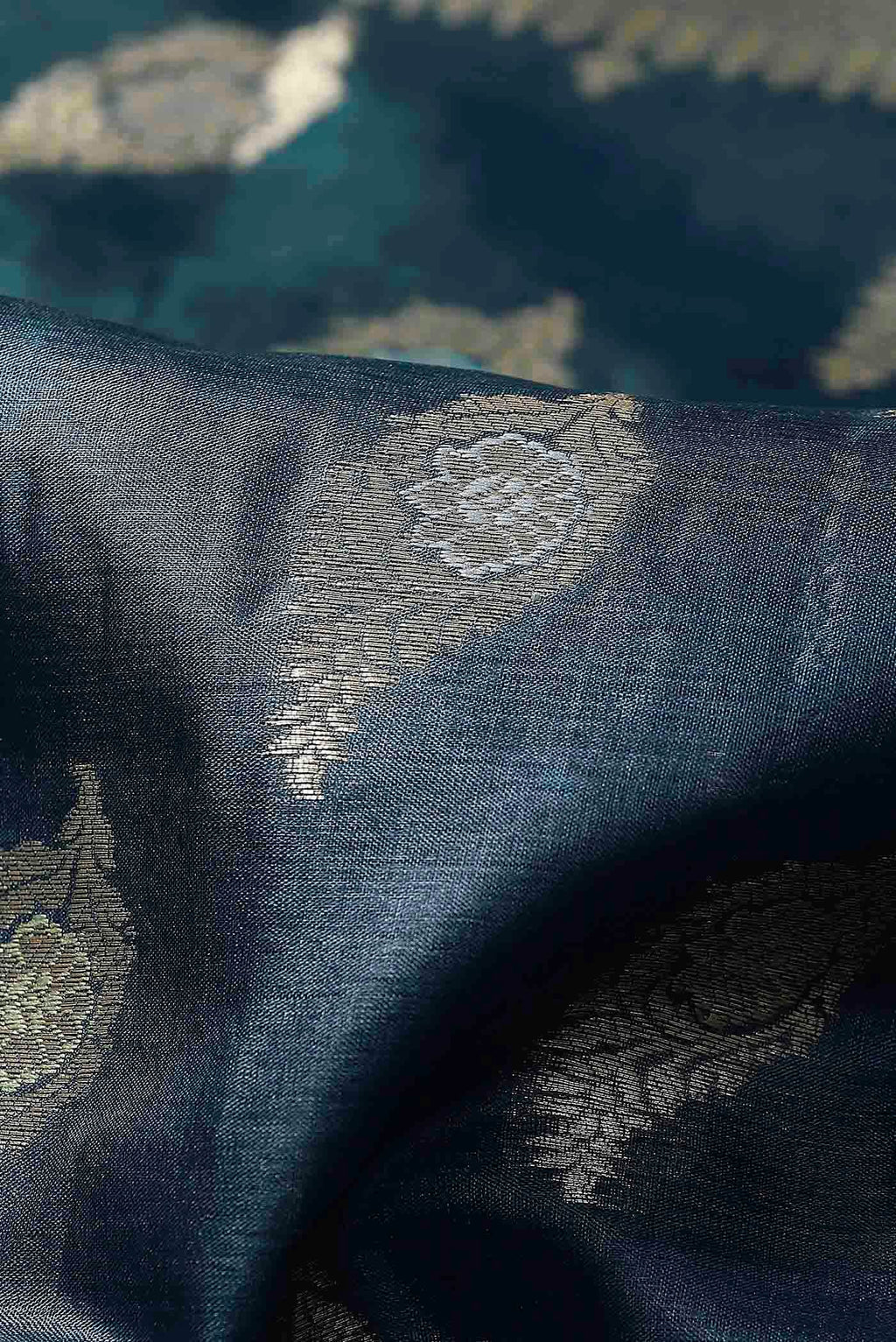 Blue Banarasi Raw Silk Saree
