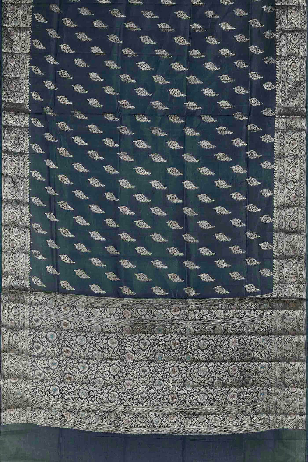 Blue Banarasi Raw Silk Saree