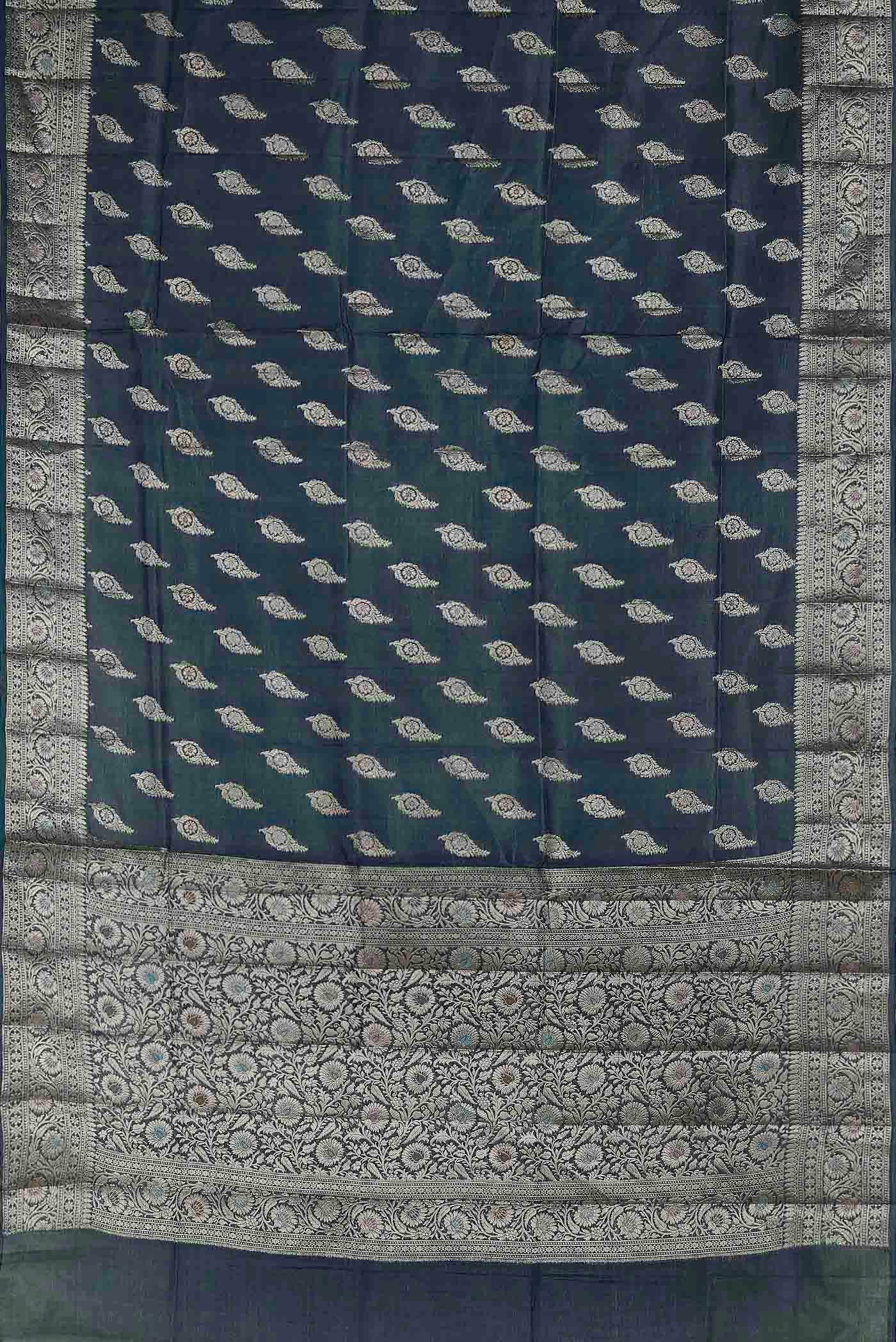 Blue Banarasi Raw Silk Saree